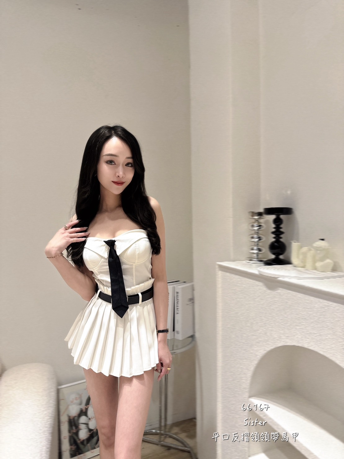 66167平口反摺領領帶馬甲