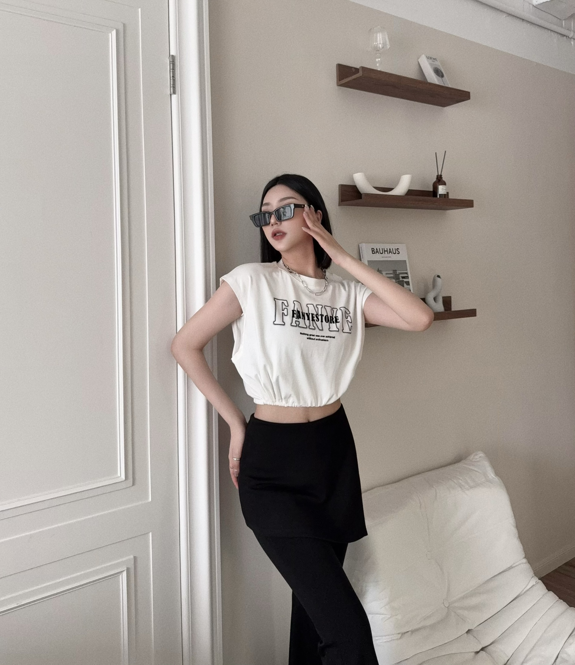 8910-6 『選品』百搭短版字母縮口T (3)