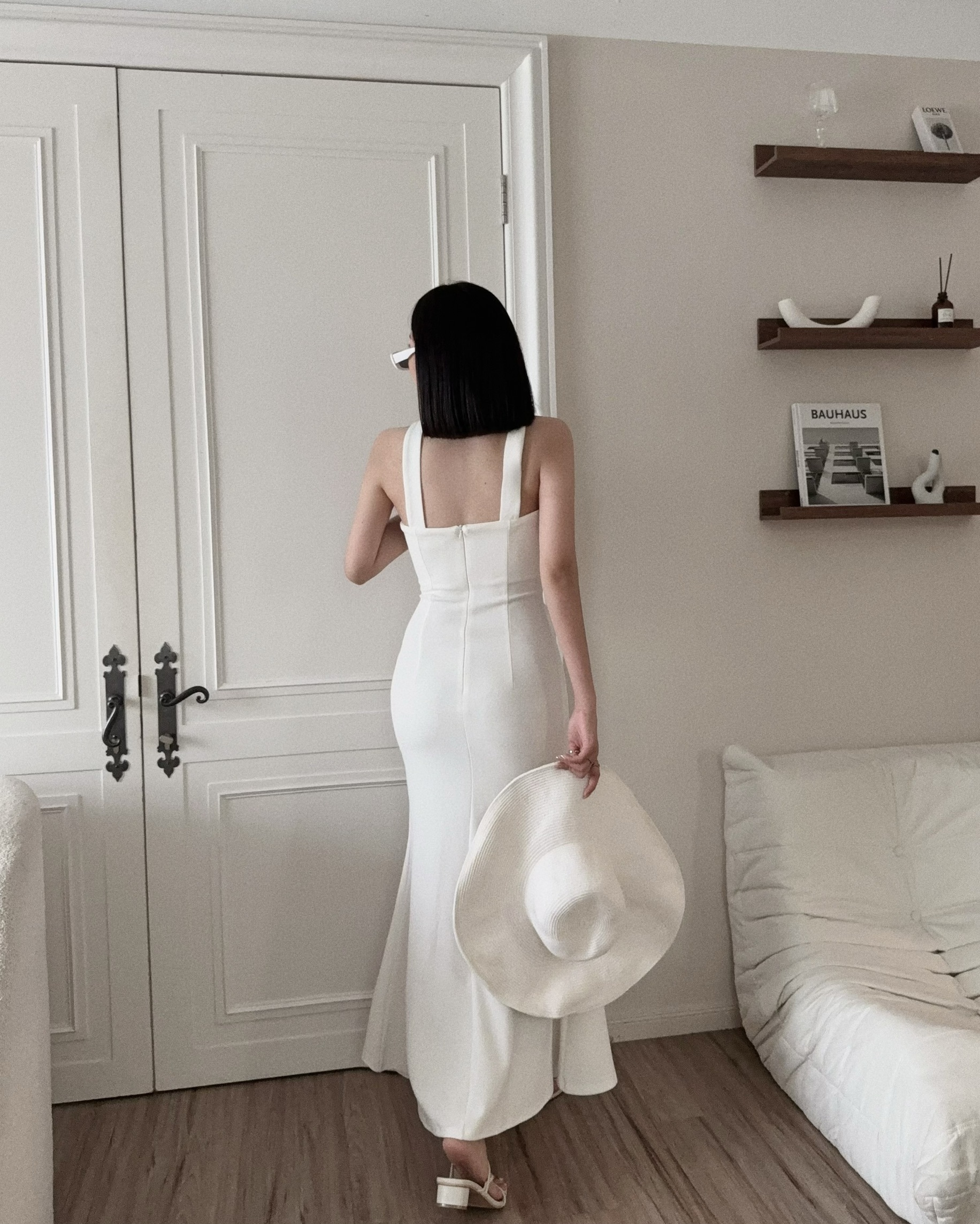 218『選品』氣質掛脖魚骨抹胸連衣裙 (4)