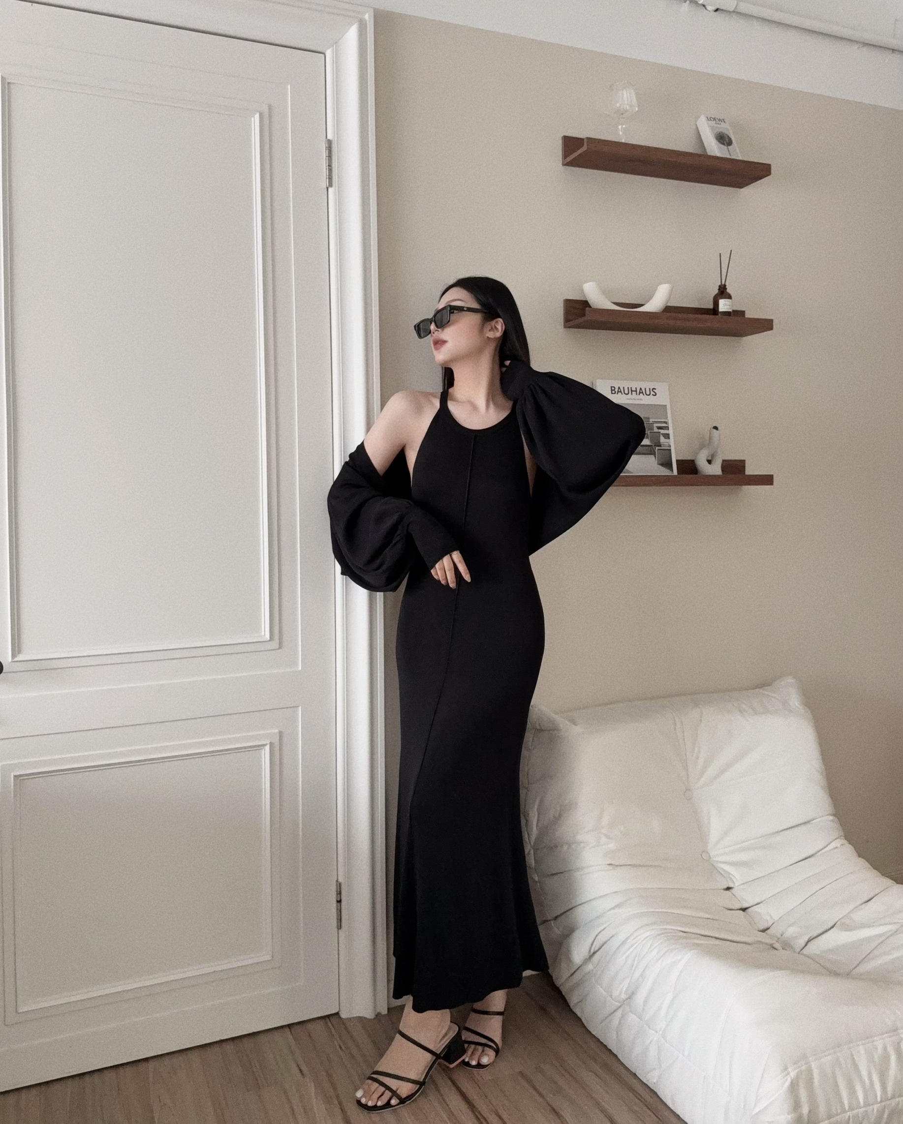 22395 『選品』簡約法式針織長洋兩件套 (2)