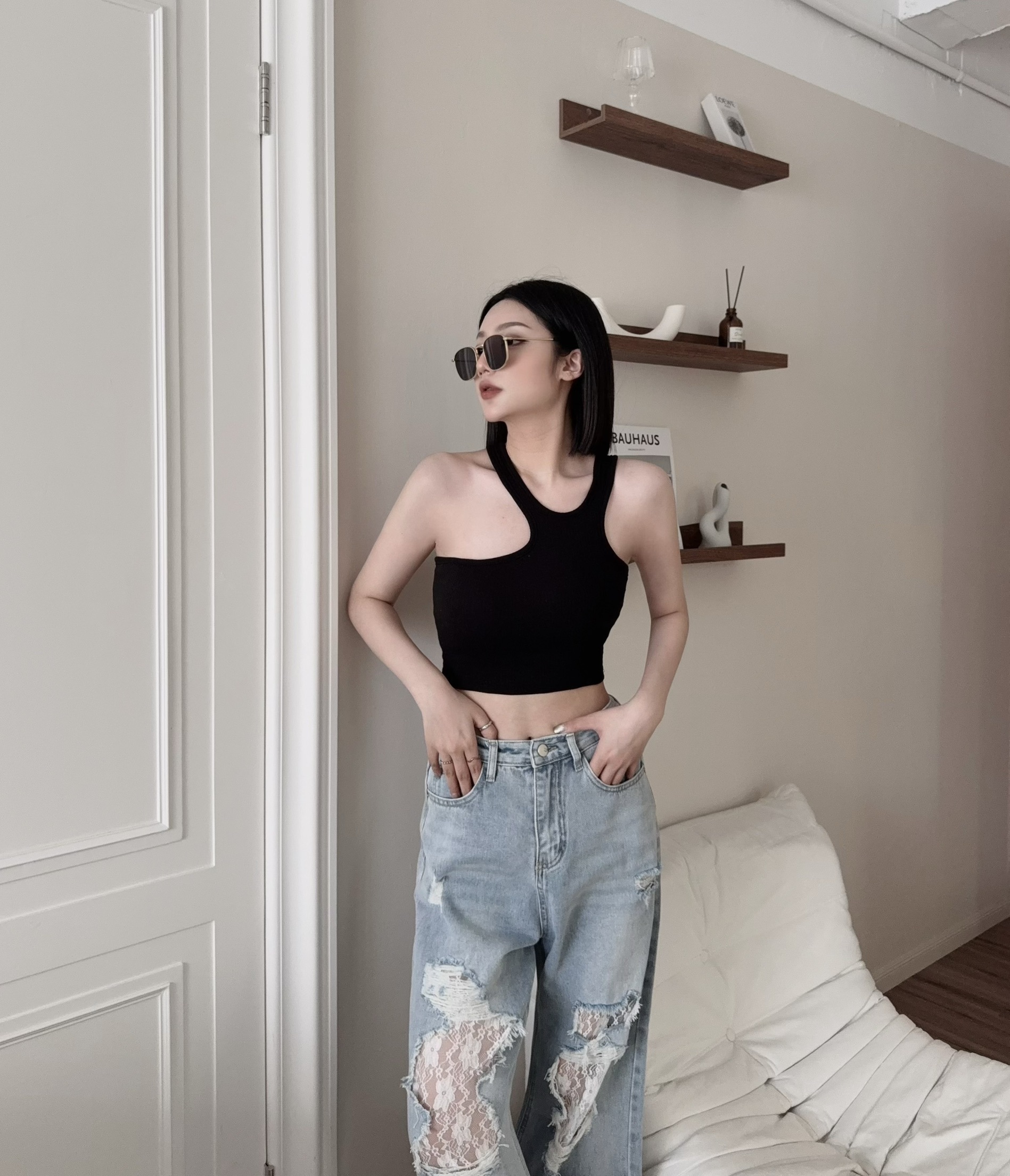 1047 『訂製款』顯瘦單肩設計感背心 (5)