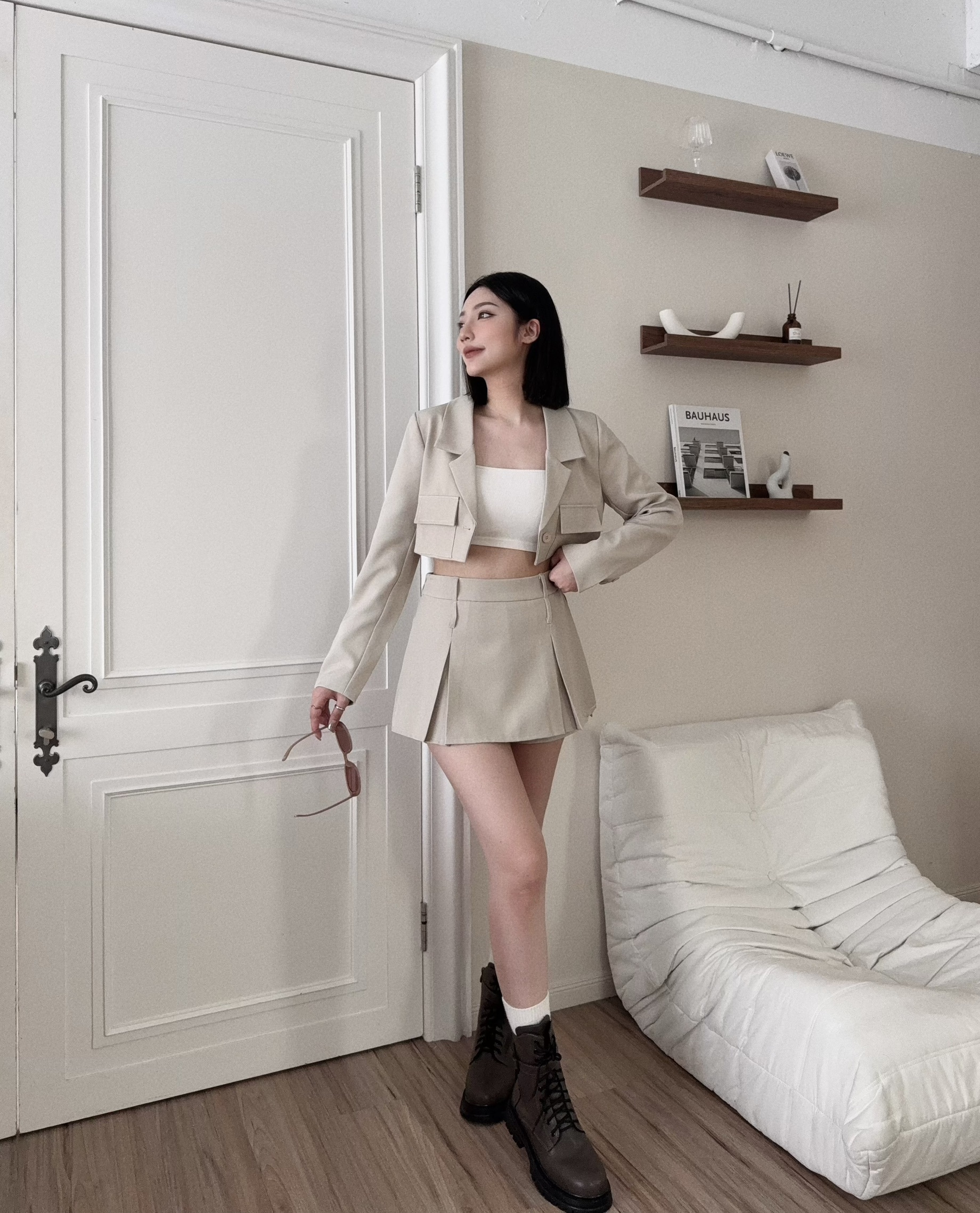 5466 『訂製款』俐落短版西裝外套+褲裙 (4)