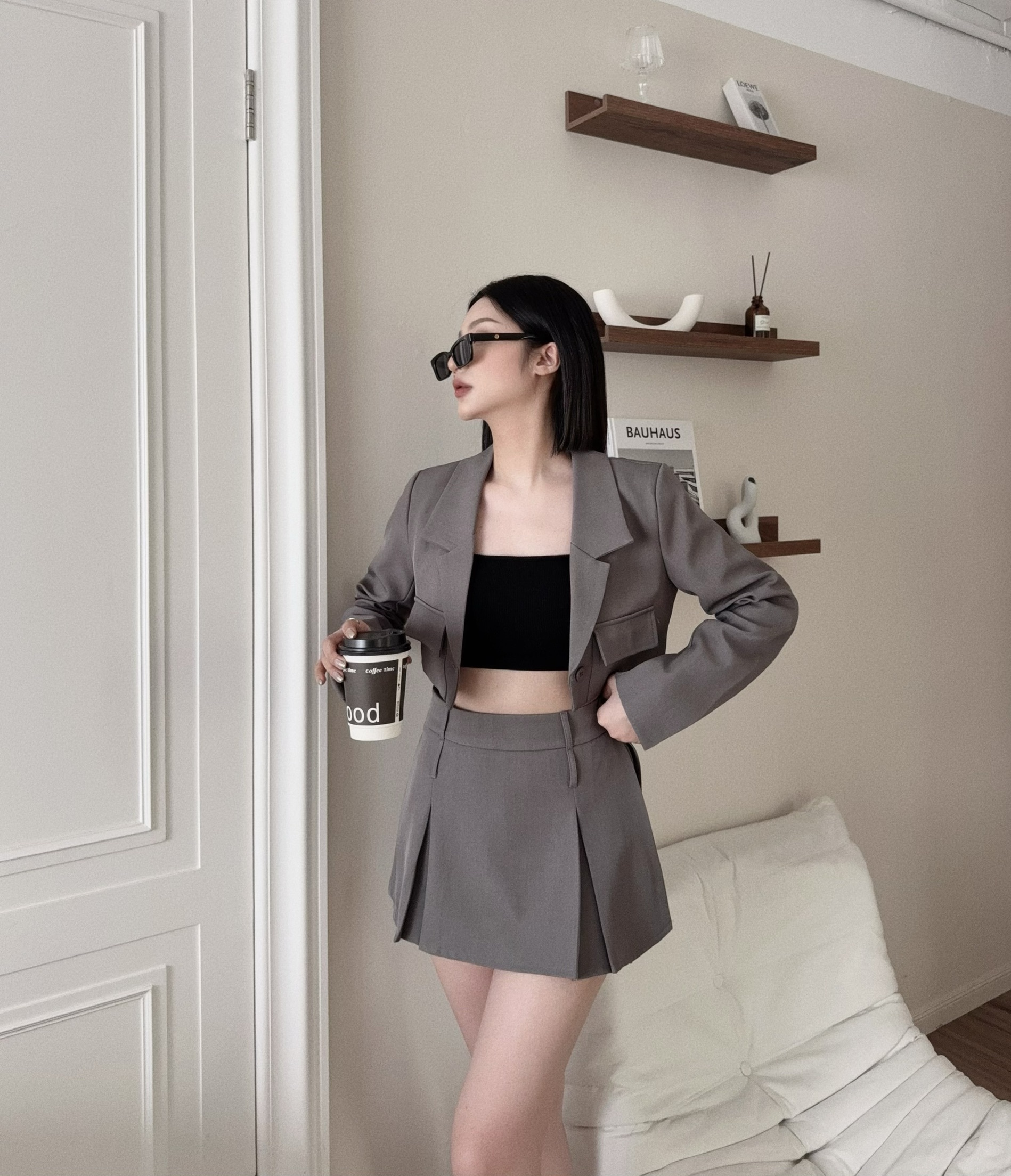 5466 『訂製款』俐落短版西裝外套+褲裙 (2)