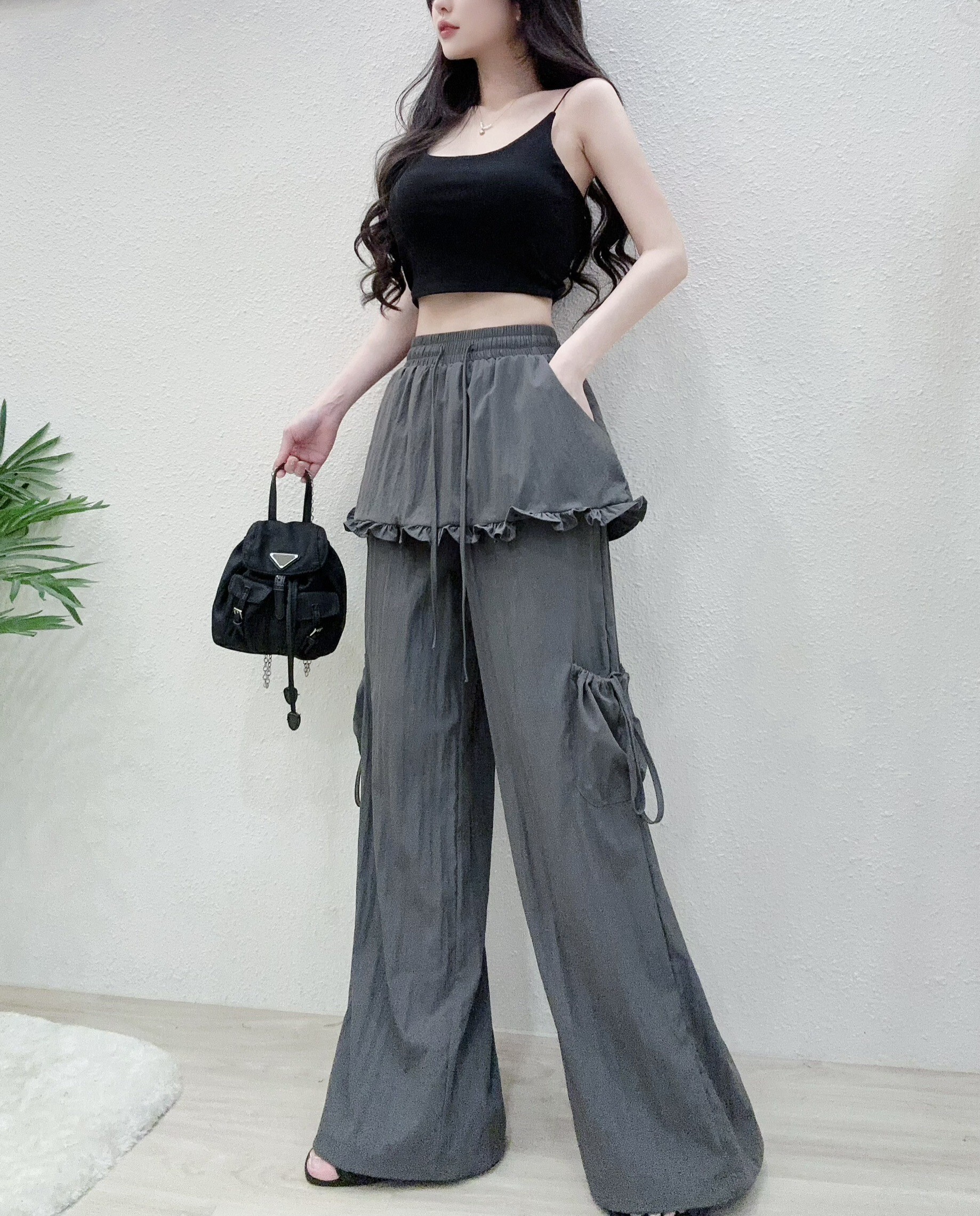 8859酷甜重工雙層滾邊短裙工褲 (3)