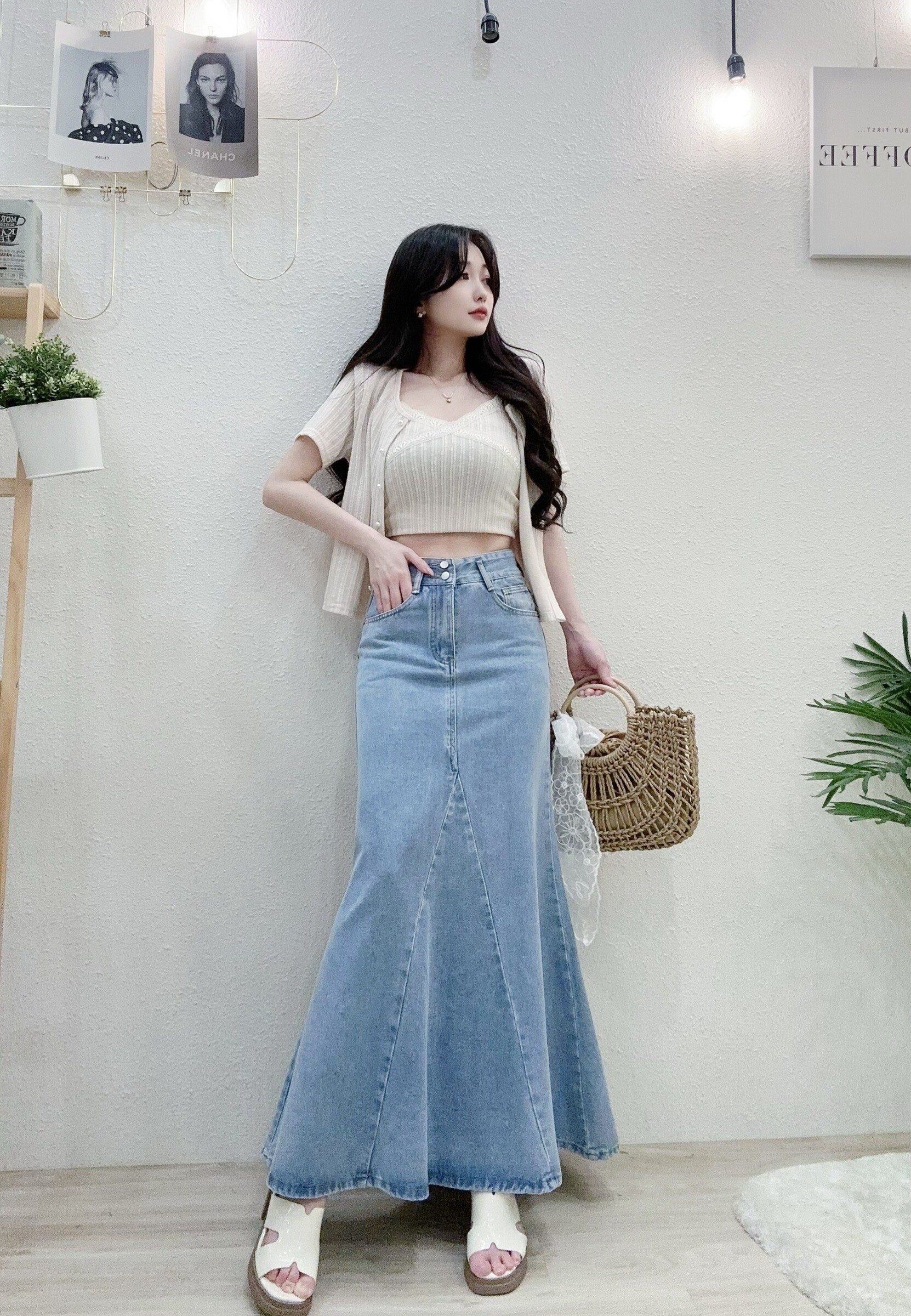 1919韓系重工立體大魚尾牛仔裙 (5)