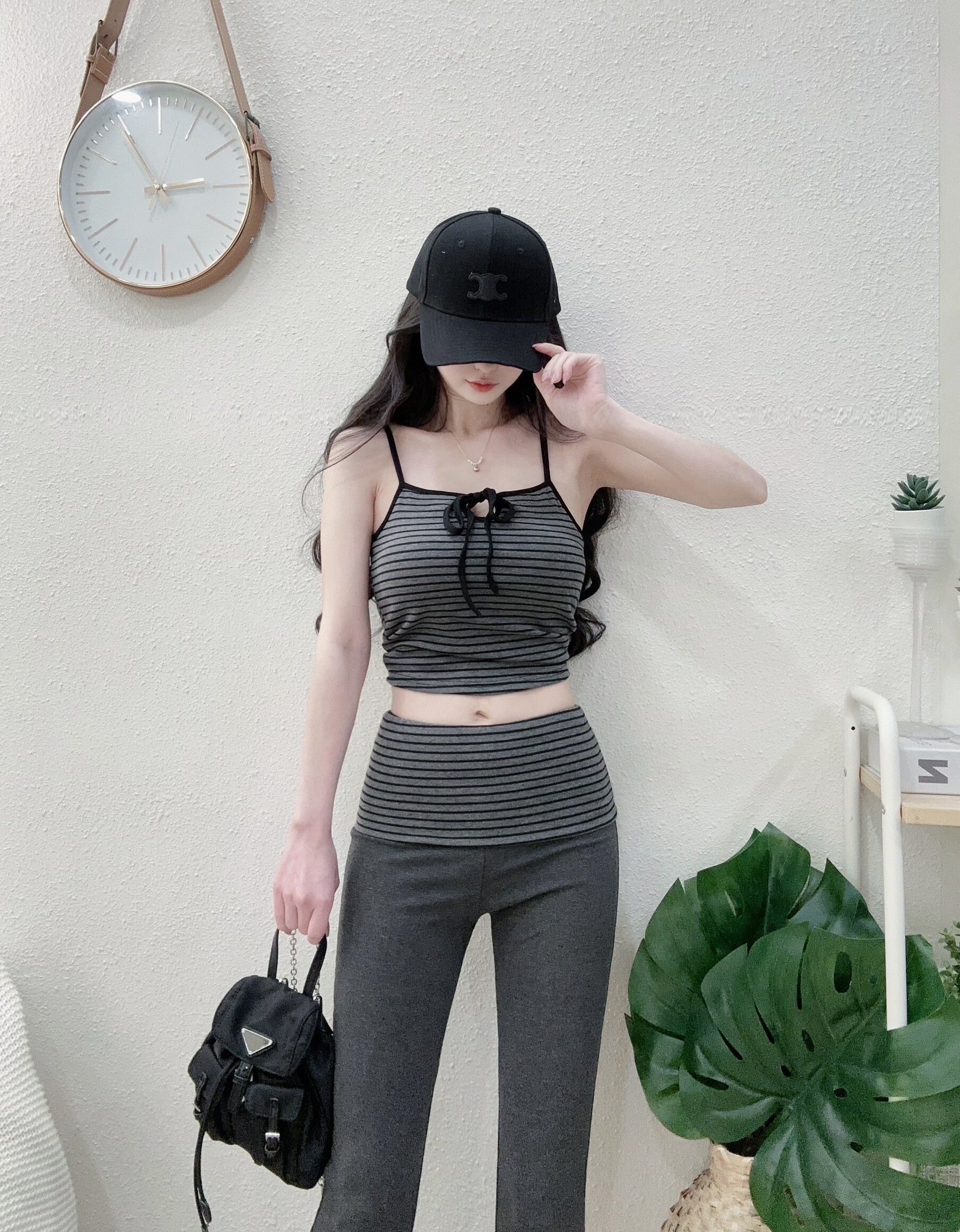 66158高顏值綁帶背心反折喇褲套裝 (2)