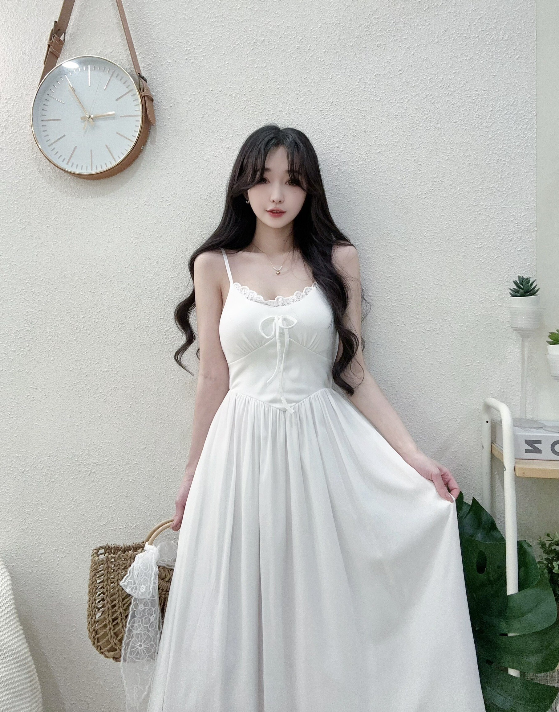 6707夏日細肩滾LS鬆緊收腰長洋 (2)