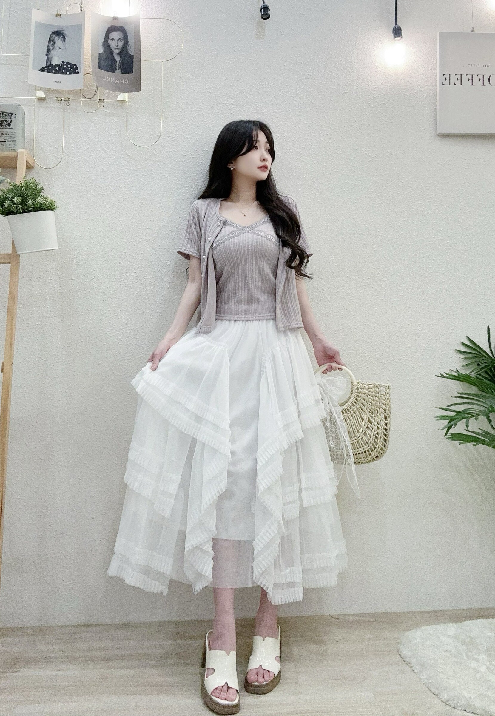 2502浪漫重工不規則蛋糕花邊紗裙 (5)