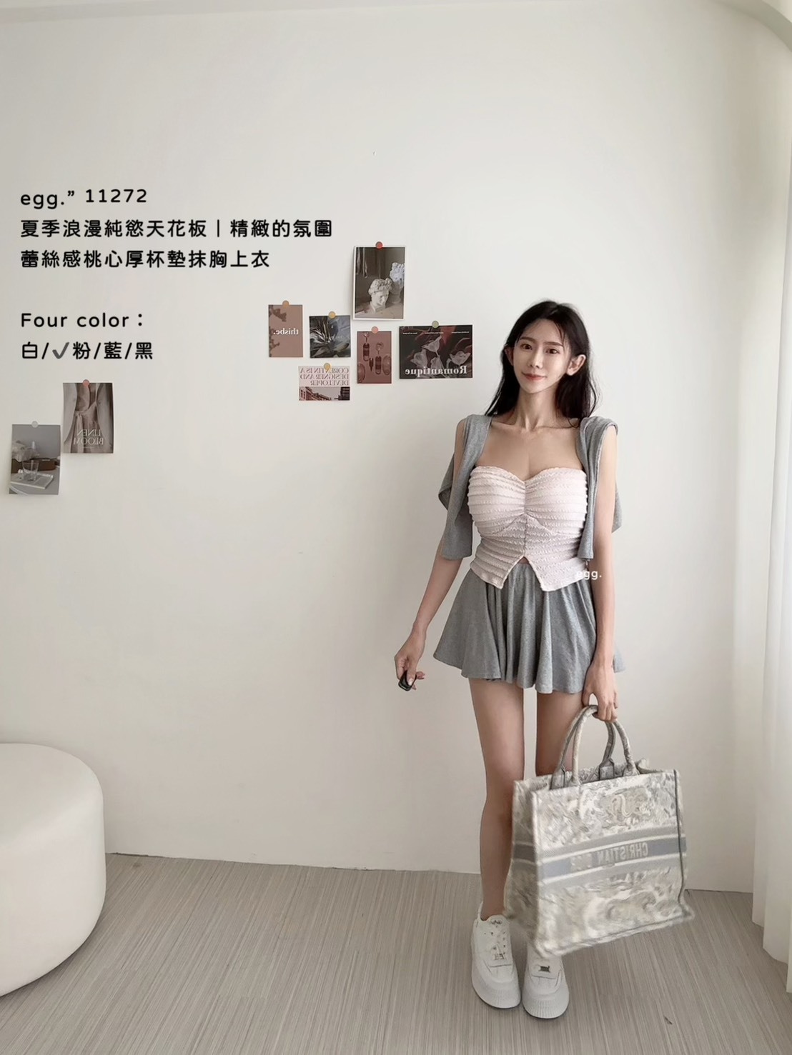 11272夏季浪漫純慾天花板｜精緻的氛圍蕾絲感桃心厚杯墊抹胸上衣♡ (2)