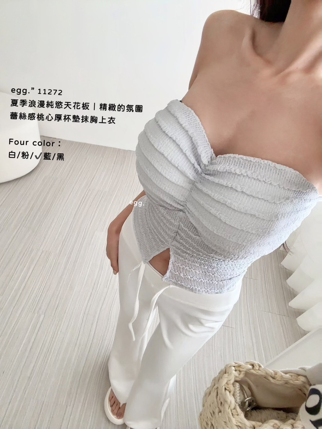 11272夏季浪漫純慾天花板｜精緻的氛圍蕾絲感桃心厚杯墊抹胸上衣♡ (7)