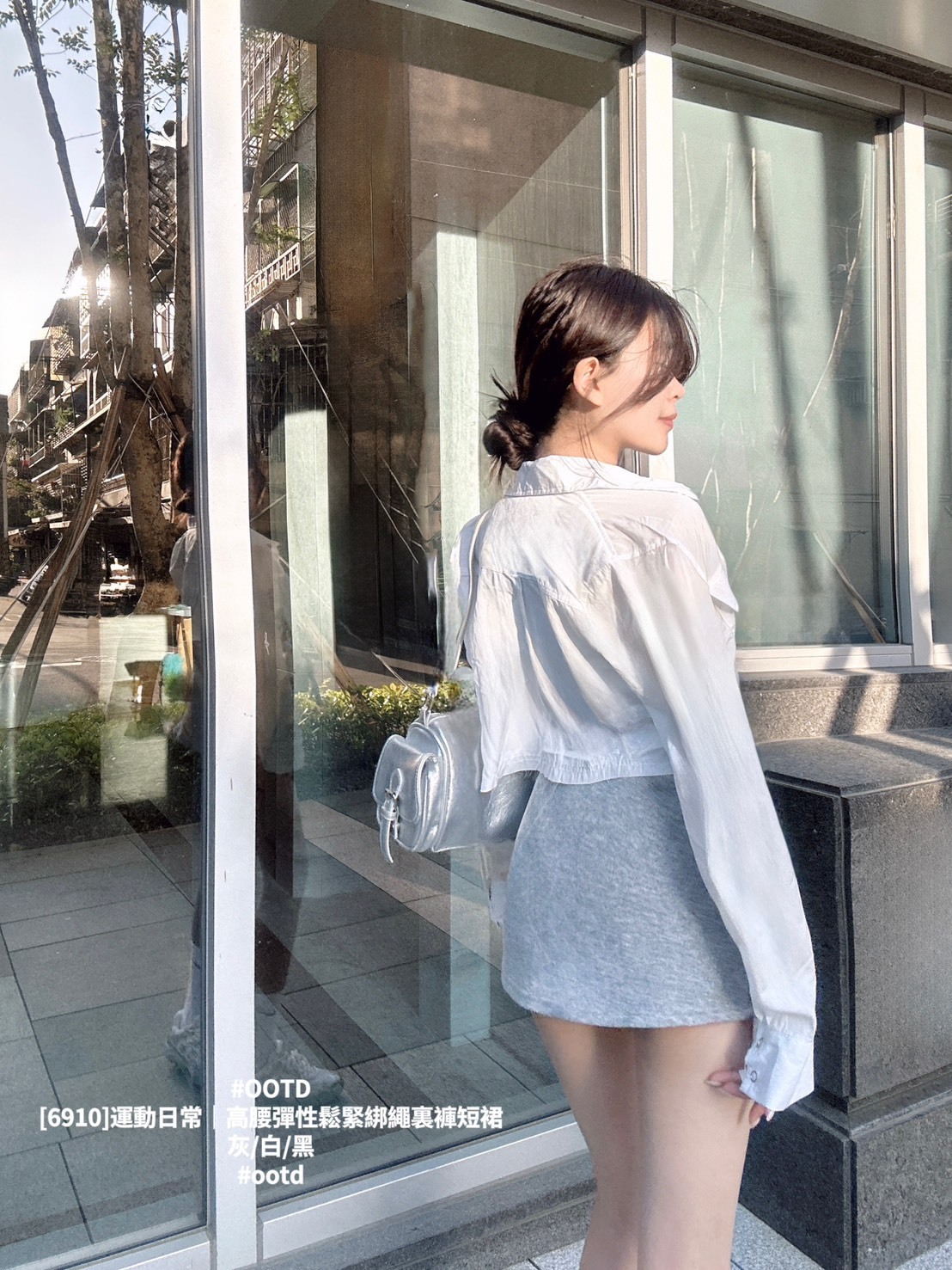[6910]運動日常｜高腰彈性鬆緊綁繩裏褲短裙 (5)