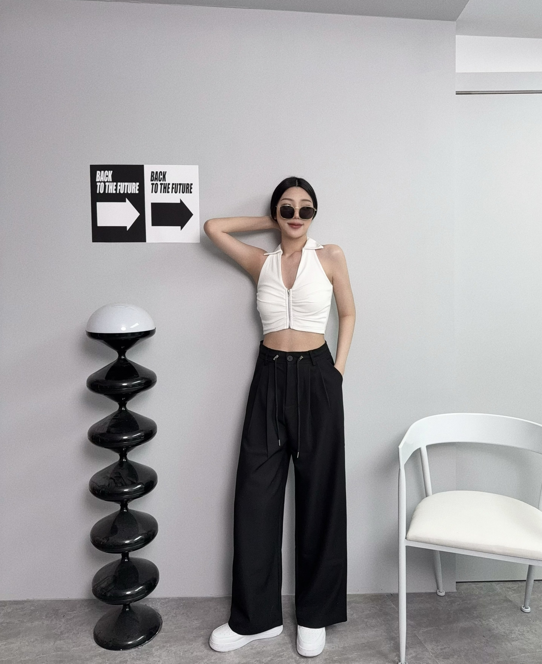 8298『選品』休閒抽繩寬鬆西裝褲 (2)