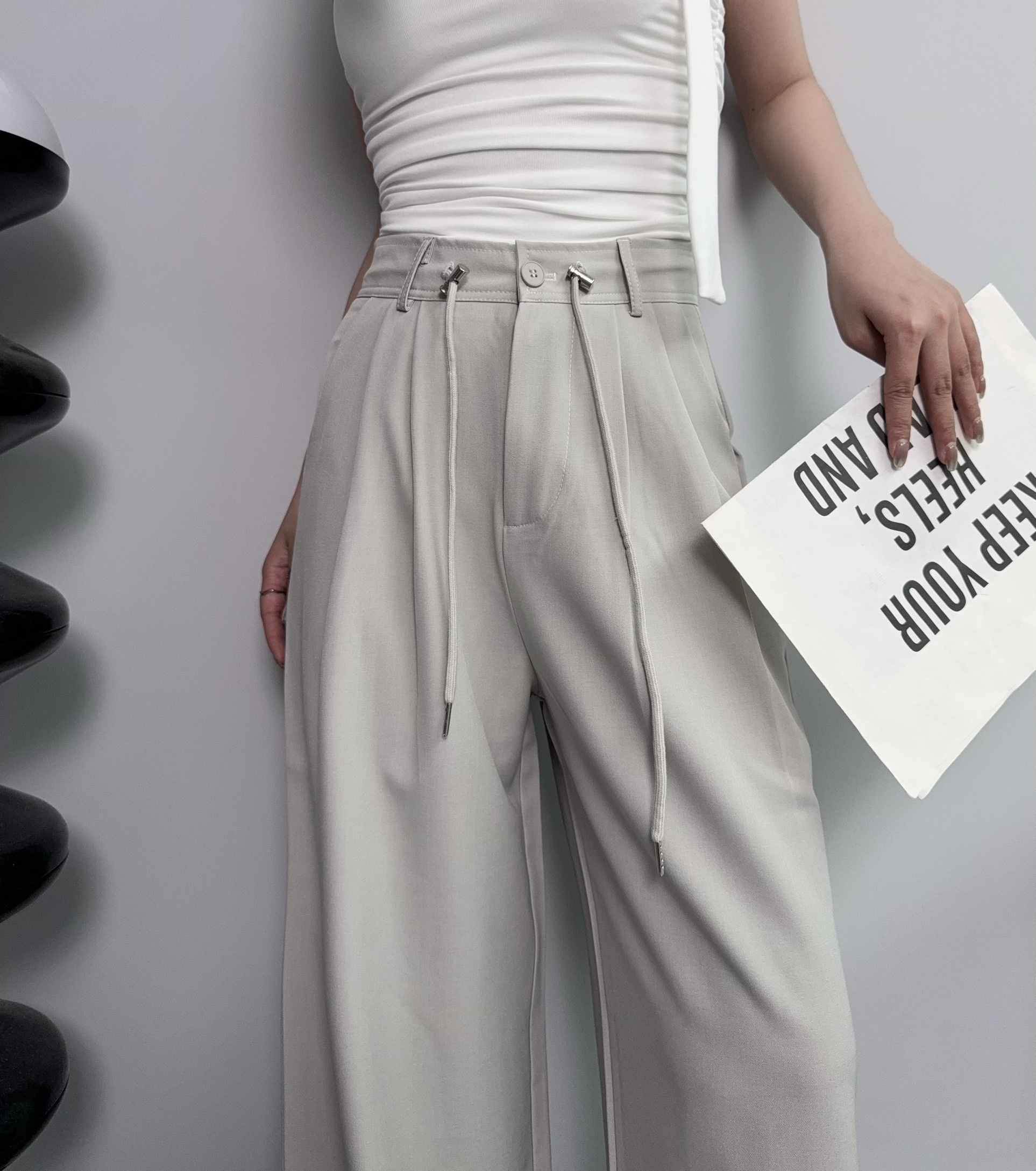 8298『選品』休閒抽繩寬鬆西裝褲 (3)