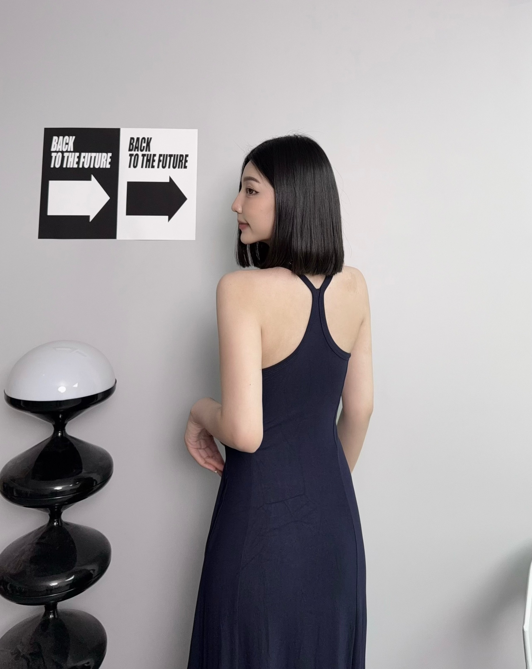 30028『選品』U領露背吊帶連身長裙 (2)