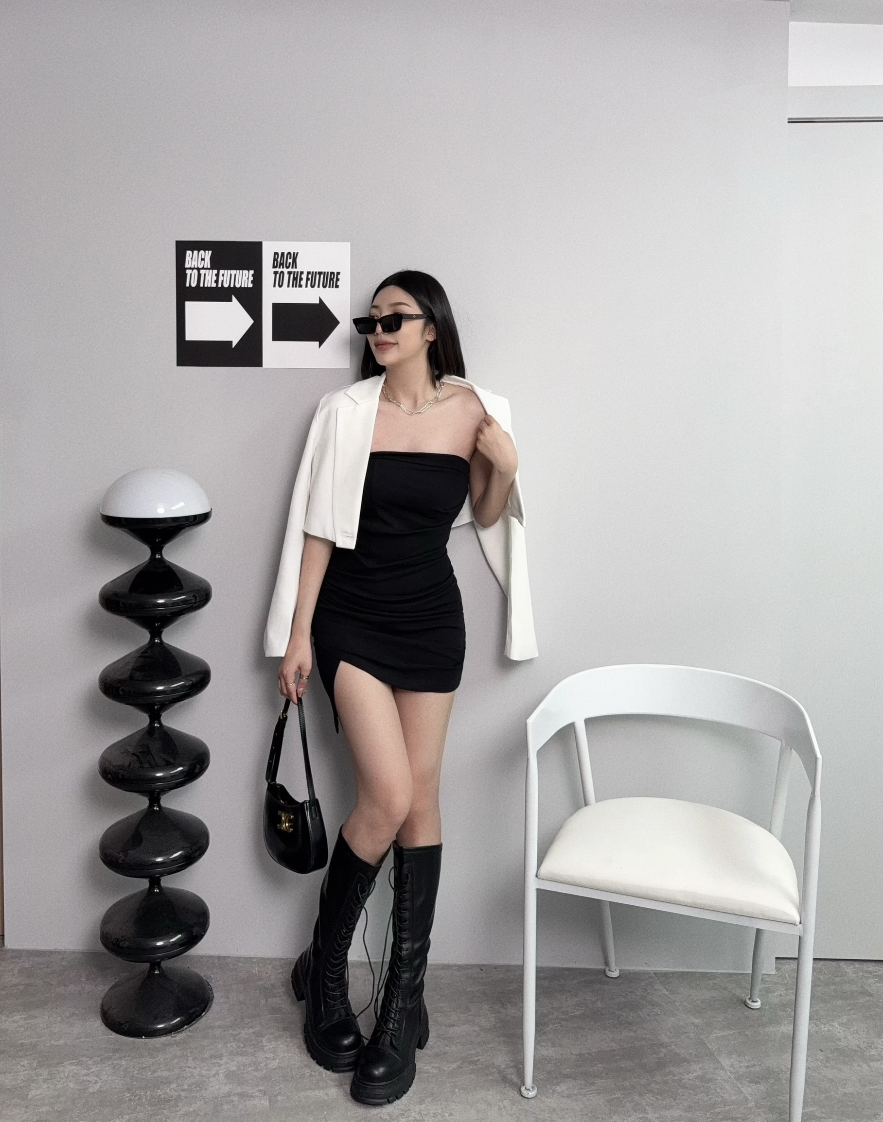 2118『選品』辣妹平口不規則包臀短洋