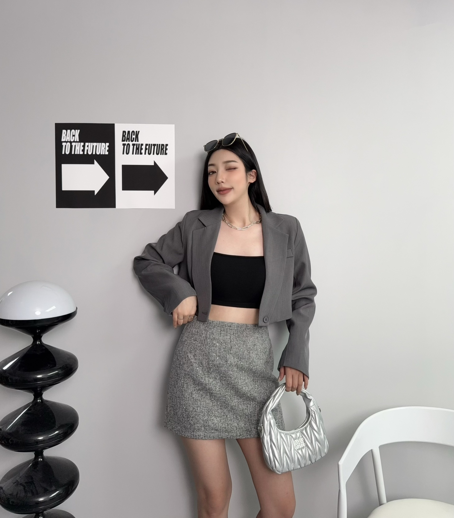 4574『選品』高級小香風燙鑽短裙 (2)