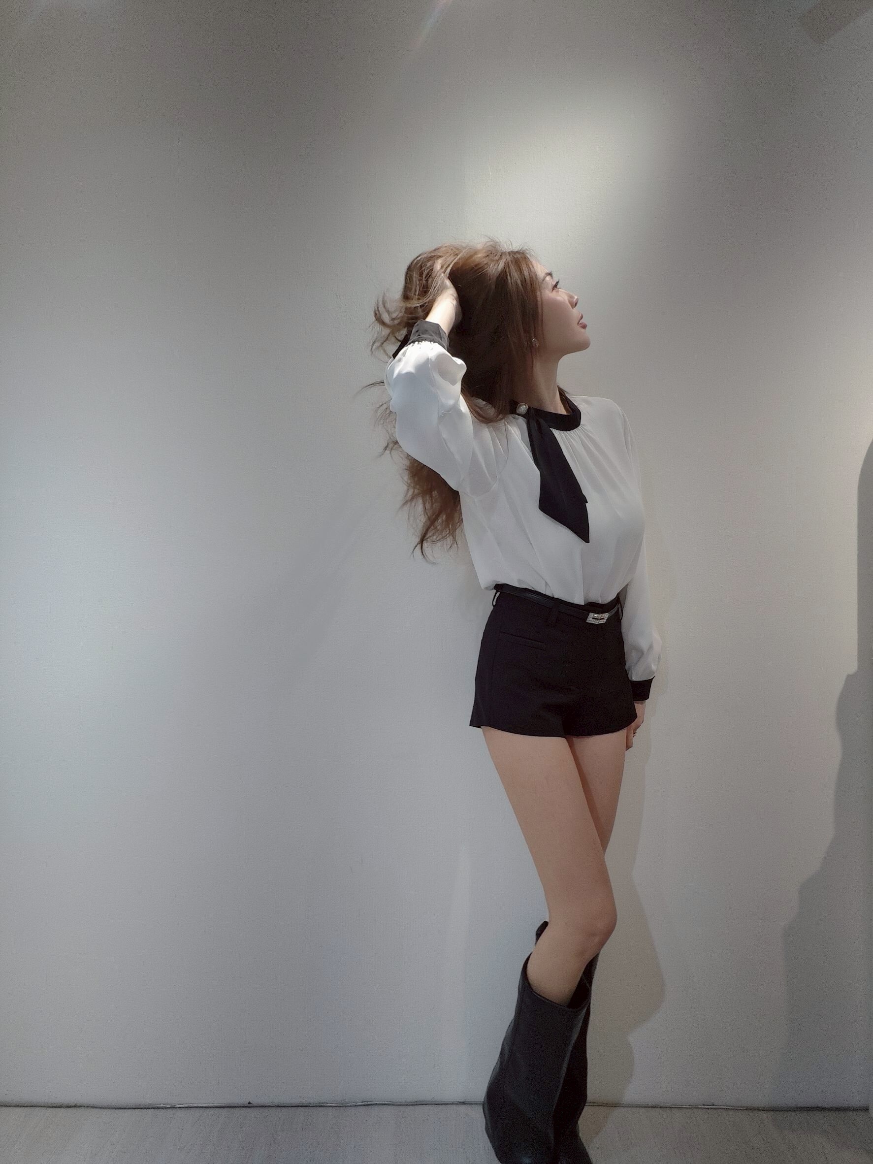 ｜202504011｜🔍上衣系列#652真絲撞色領結衫 (6)