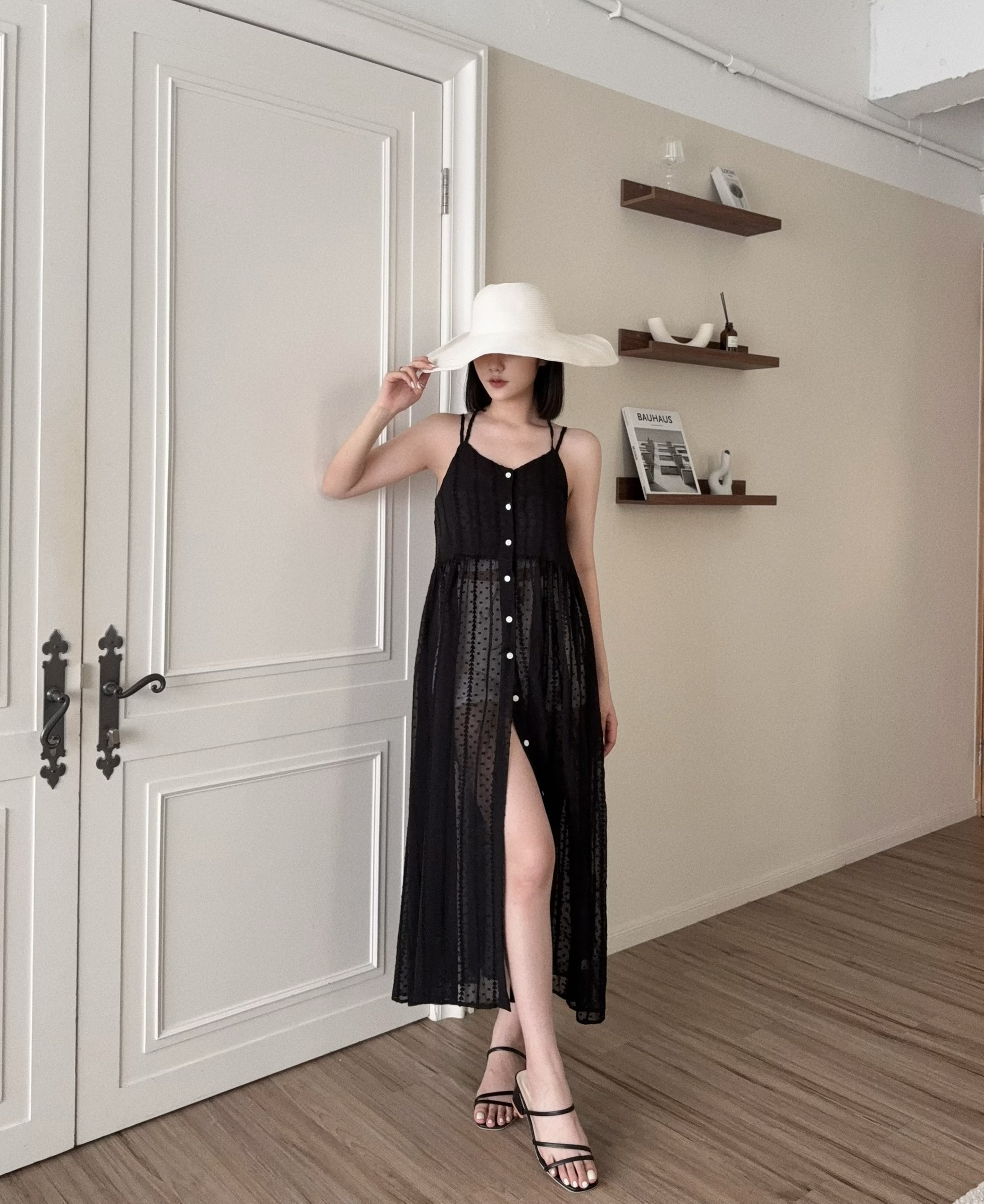 #2077『選品』韓系美背排釦外罩長洋 (3)