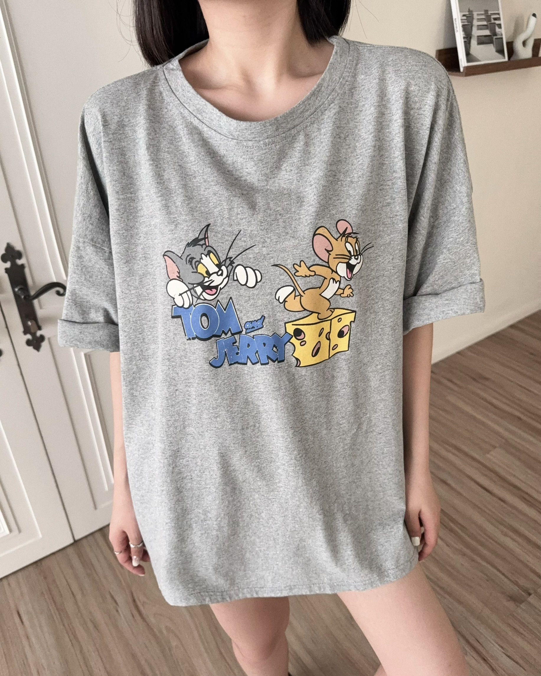 #1873『選品』oversize傑利鼠卡通T (4)