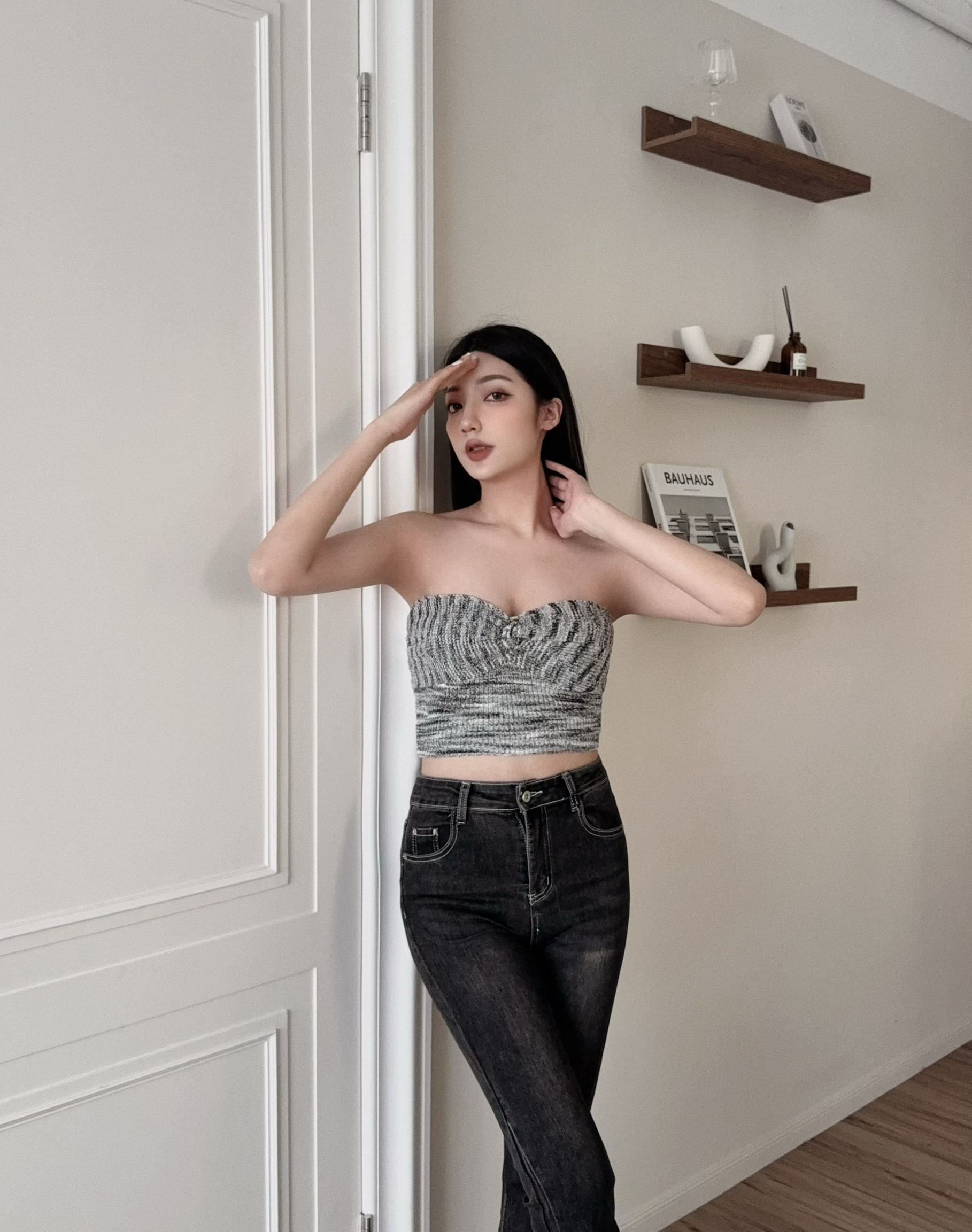 7018『訂製款』胸扭結針織短版背心 (3)