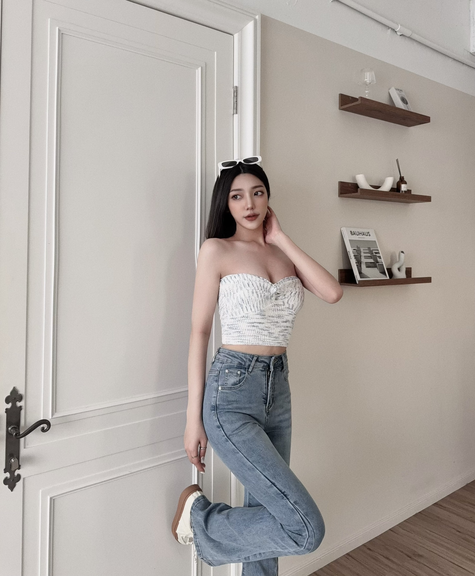 7018『訂製款』胸扭結針織短版背心 (4)