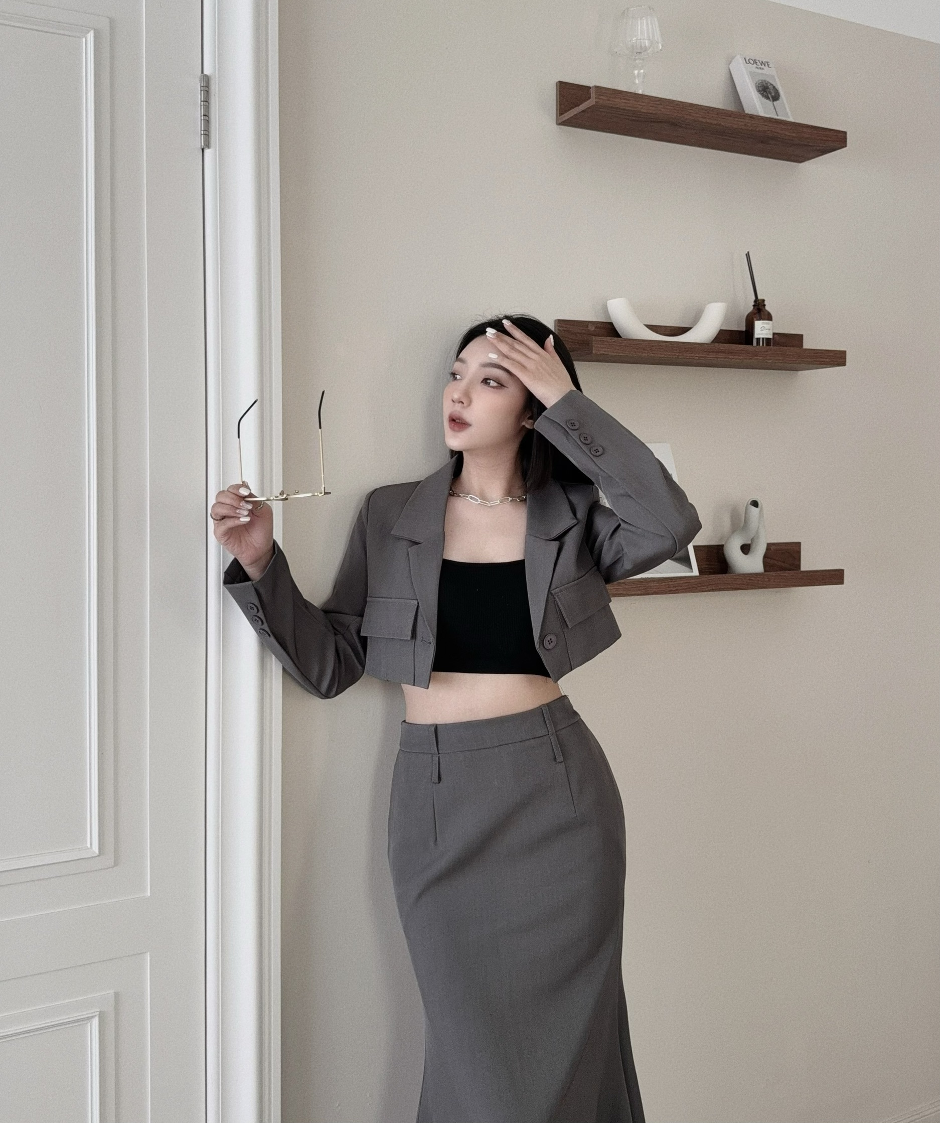 5467『訂製款』高級感雙口袋魚尾裙西裝SET (5)