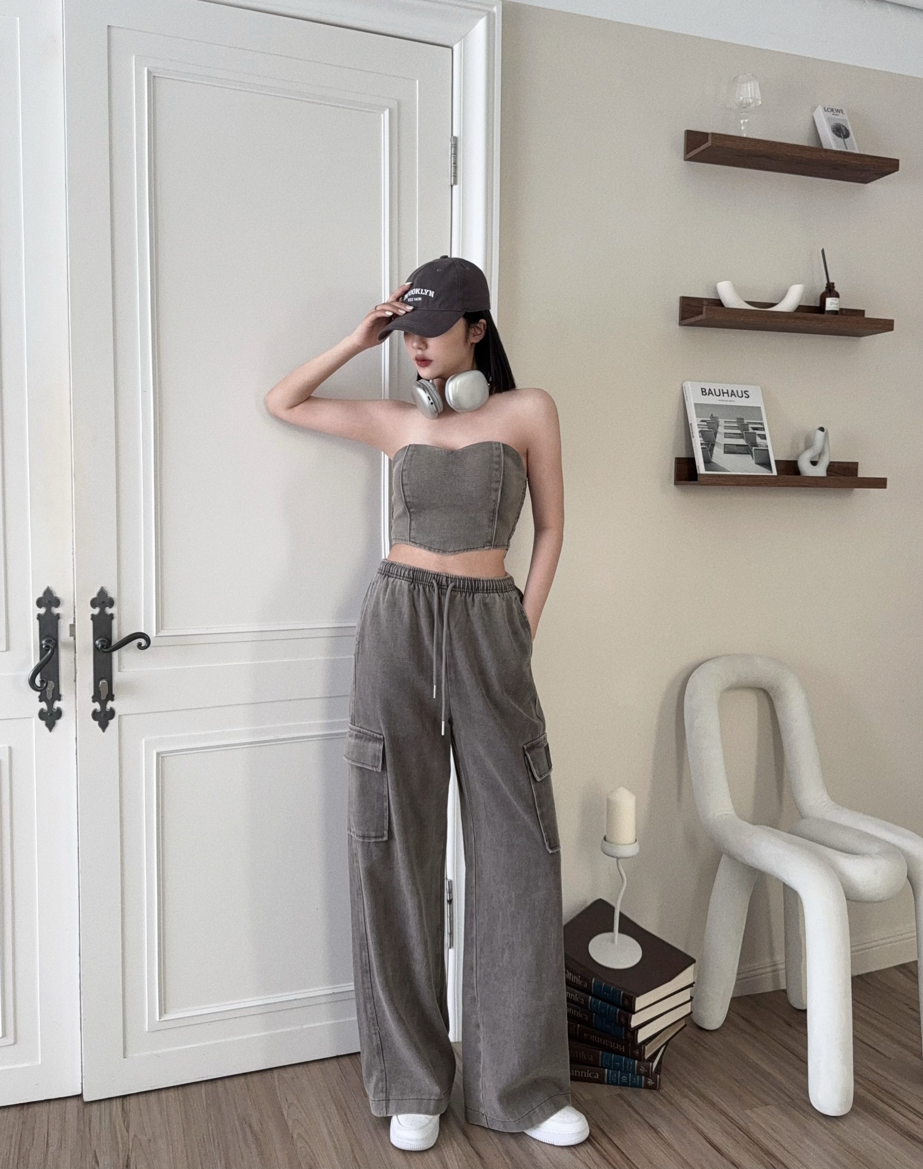 5475『訂製款』桃心領牛仔背心+工裝標籤長褲 (3)