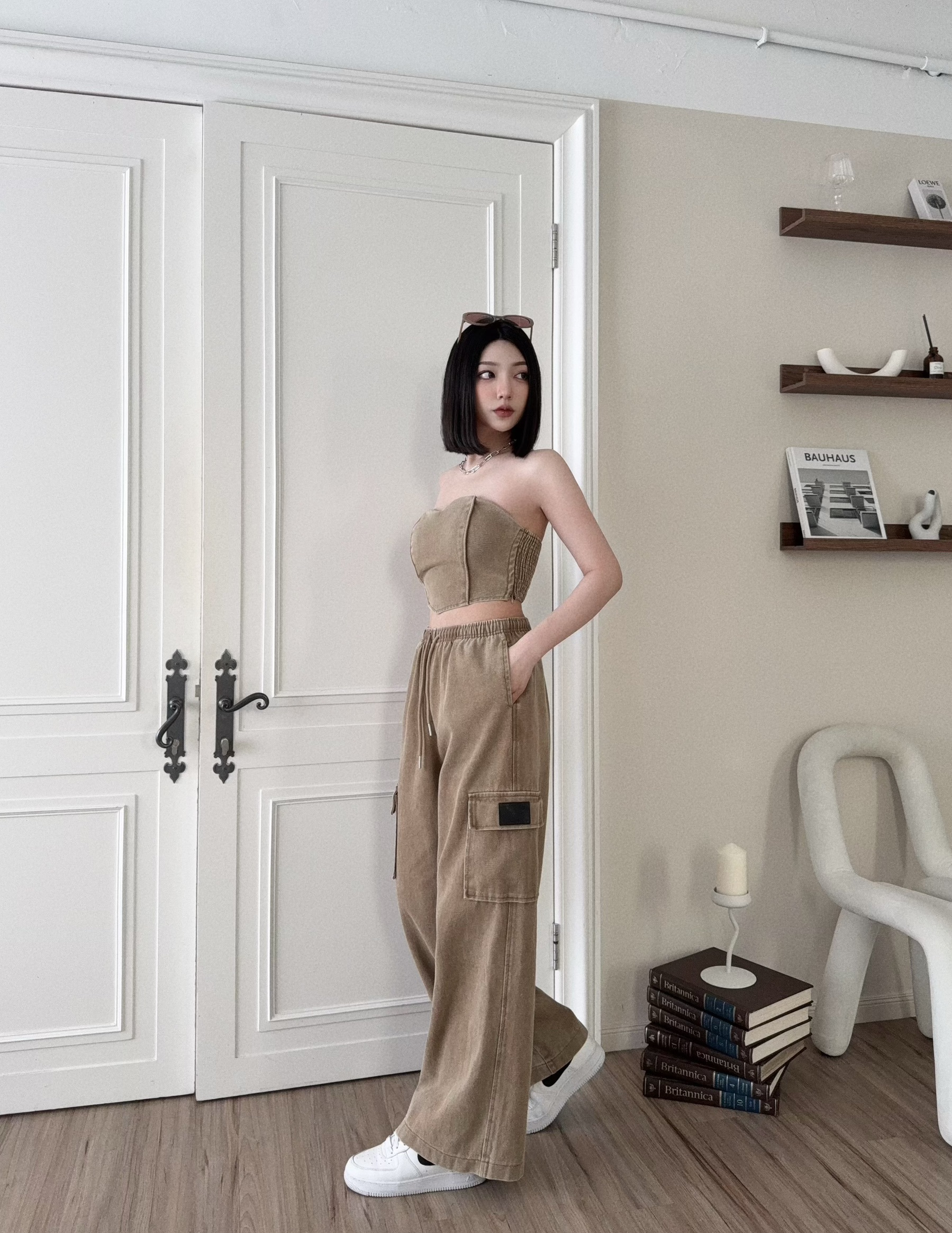 5475『訂製款』桃心領牛仔背心+工裝標籤長褲 (2)