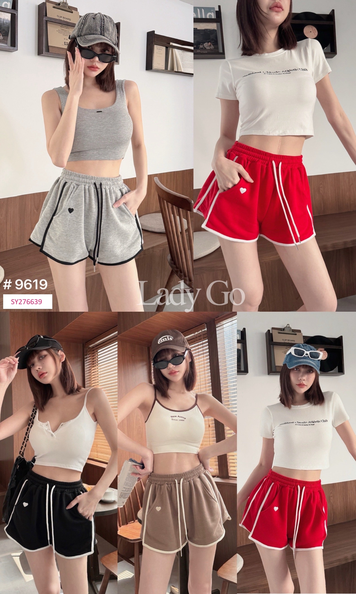 9619 𝓛𝓪𝓭𝔂𝓰𝓸訂製款-愛心刺繡滾邊棉質短褲