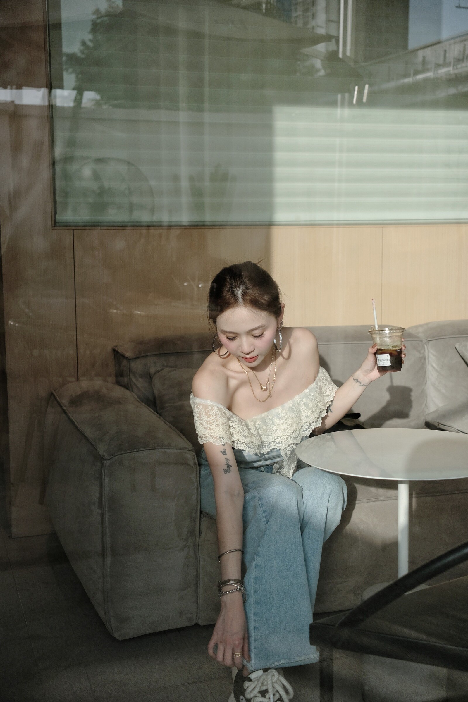 ｜202504017｜🔍上衣系列#576Ins風蕾絲格紋小衫 (3)