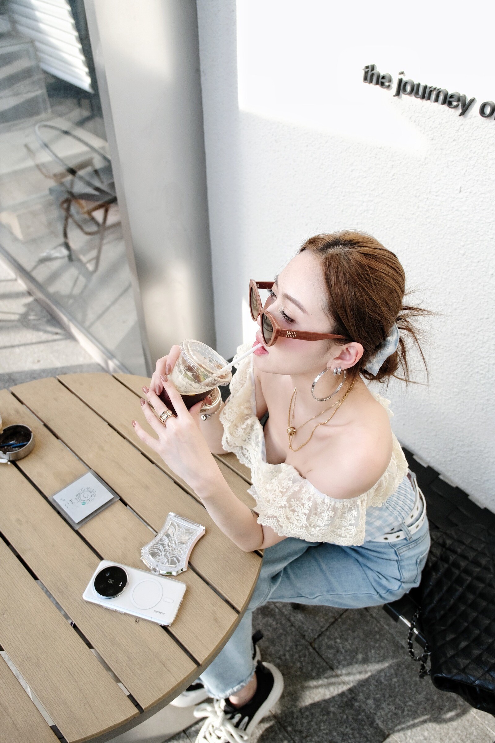 ｜202504017｜🔍上衣系列#576Ins風蕾絲格紋小衫 (4)