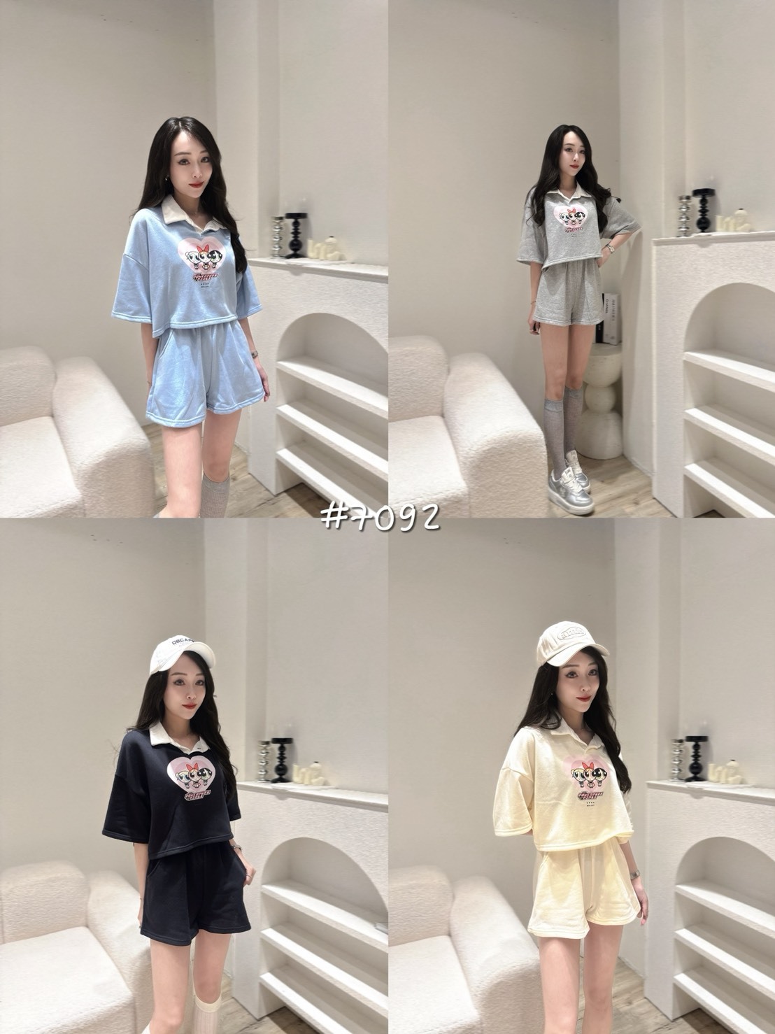 7092獨家小女警撞色領套裝 (5)