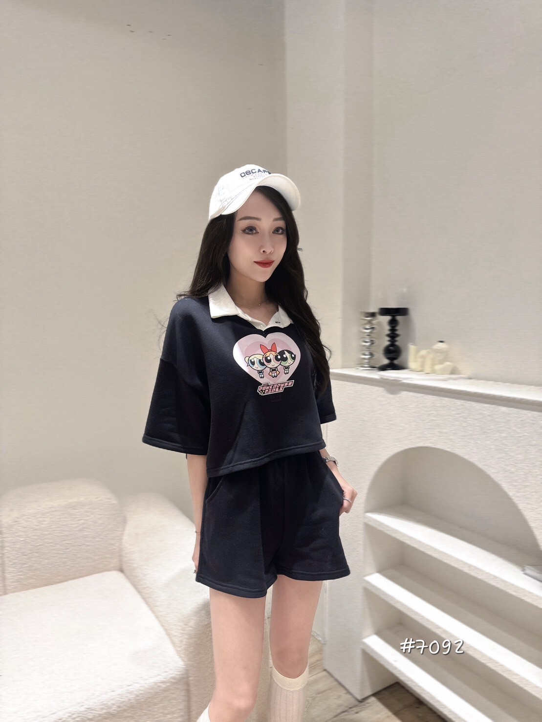 7092獨家小女警撞色領套裝 (4)