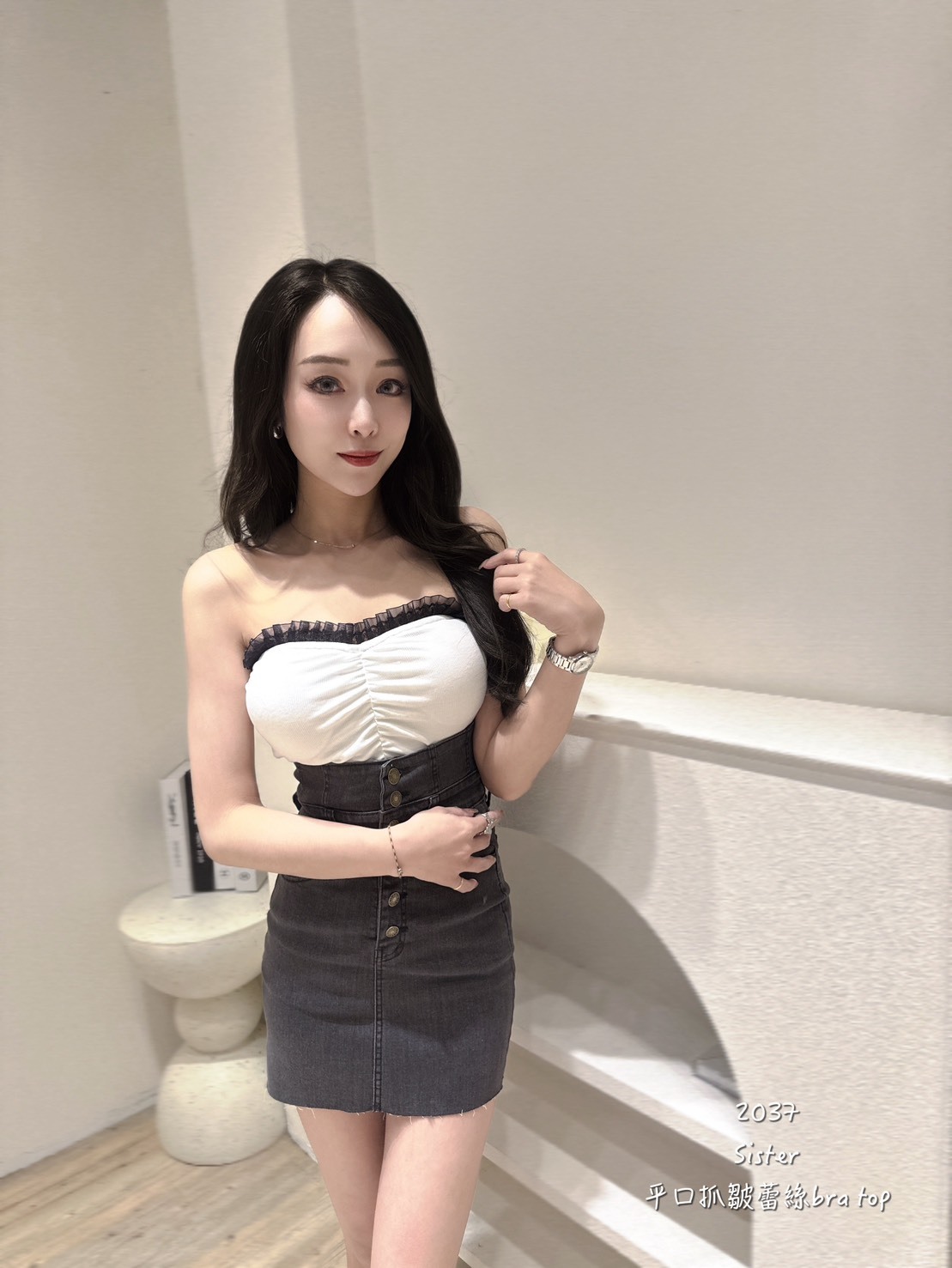 2037𝑺𝑰𝑺𝑻𝑬𝑹平口抓皺蕾絲bra top (3)