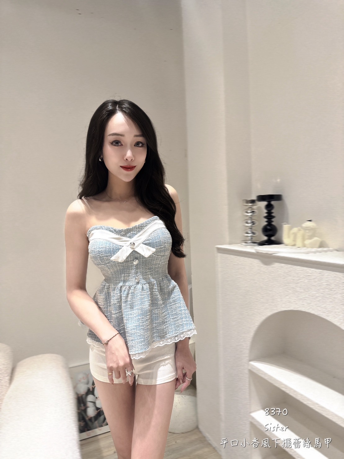 8370𝑺𝑰𝑺𝑻𝑬𝑹平口小香風下蕾絲馬甲 (3)