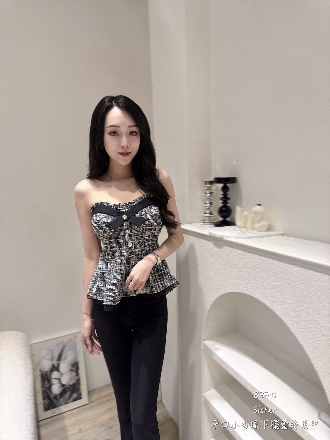 8370𝑺𝑰𝑺𝑻𝑬𝑹平口小香風下蕾絲馬甲 (2)