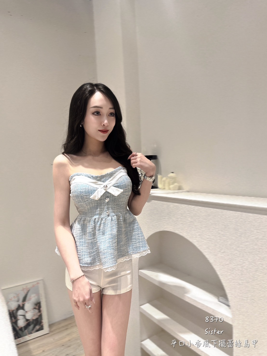 8370𝑺𝑰𝑺𝑻𝑬𝑹平口小香風下蕾絲馬甲 (4)