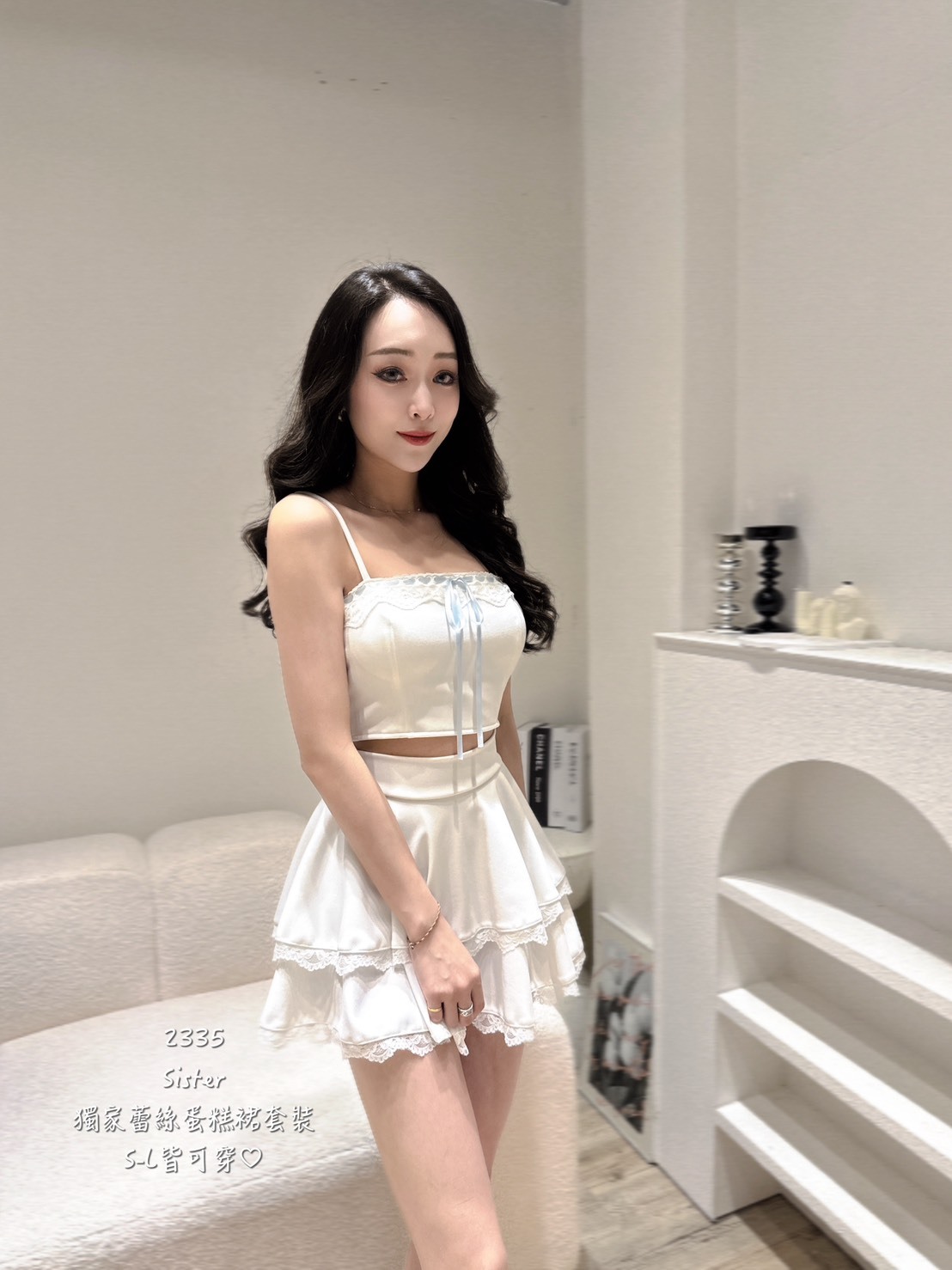 2335𝑺𝑰𝑺𝑻𝑬𝑹獨家蕾絲蛋糕裙套裝 (4)