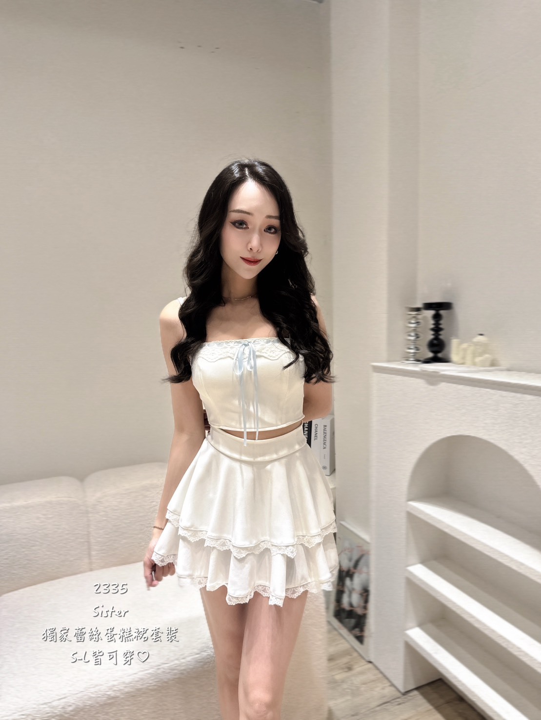 2335𝑺𝑰𝑺𝑻𝑬𝑹獨家蕾絲蛋糕裙套裝 (5)