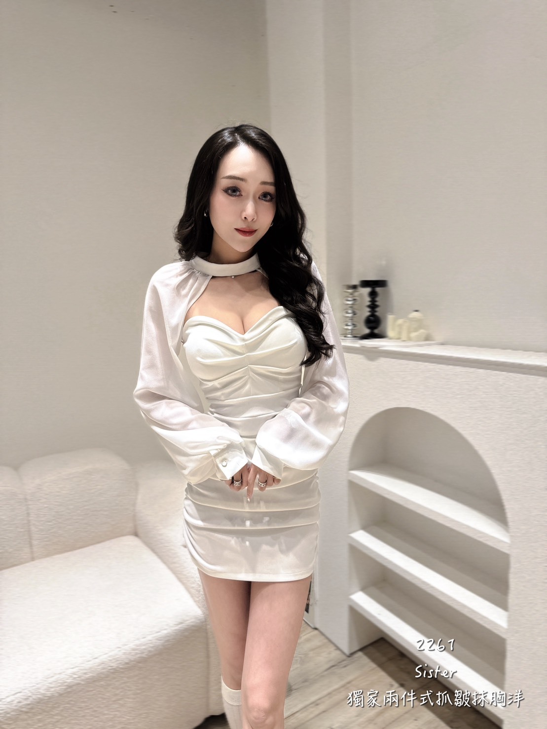 2261𝑺𝑰𝑺𝑻𝑬𝑹獨家兩件式抓皺抹胸洋 (7)
