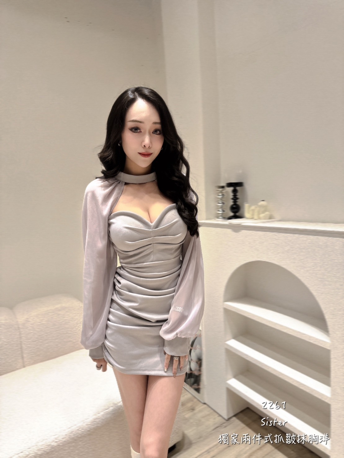 2261𝑺𝑰𝑺𝑻𝑬𝑹獨家兩件式抓皺抹胸洋 (2)