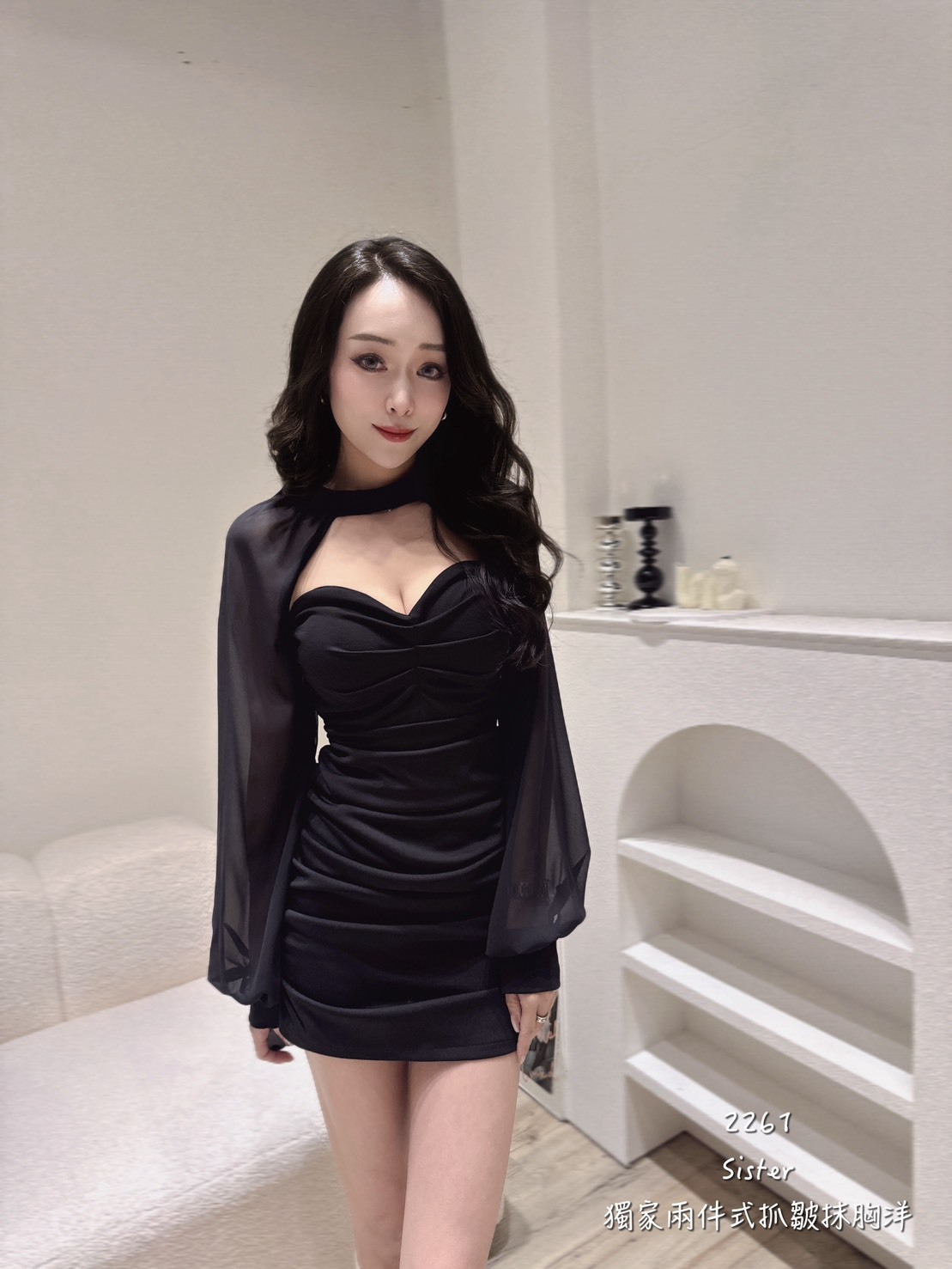 2261𝑺𝑰𝑺𝑻𝑬𝑹獨家兩件式抓皺抹胸洋 (4)