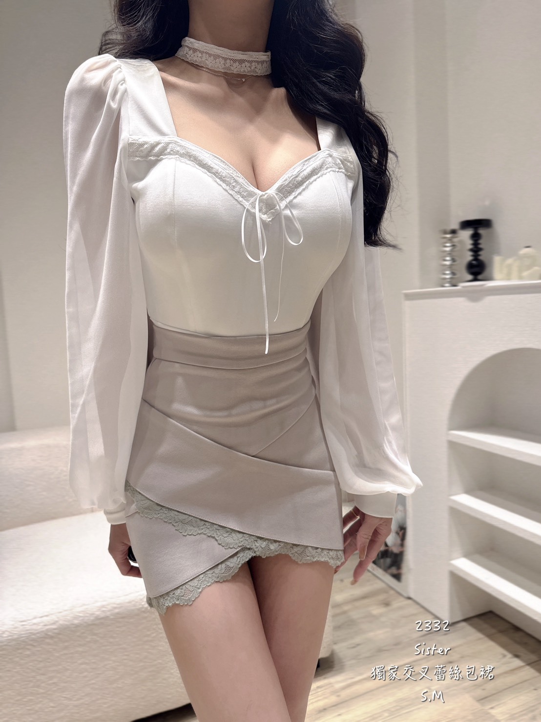 2332𝑺𝑰𝑺𝑻𝑬𝑹獨家交叉蕾絲包裙 (2)
