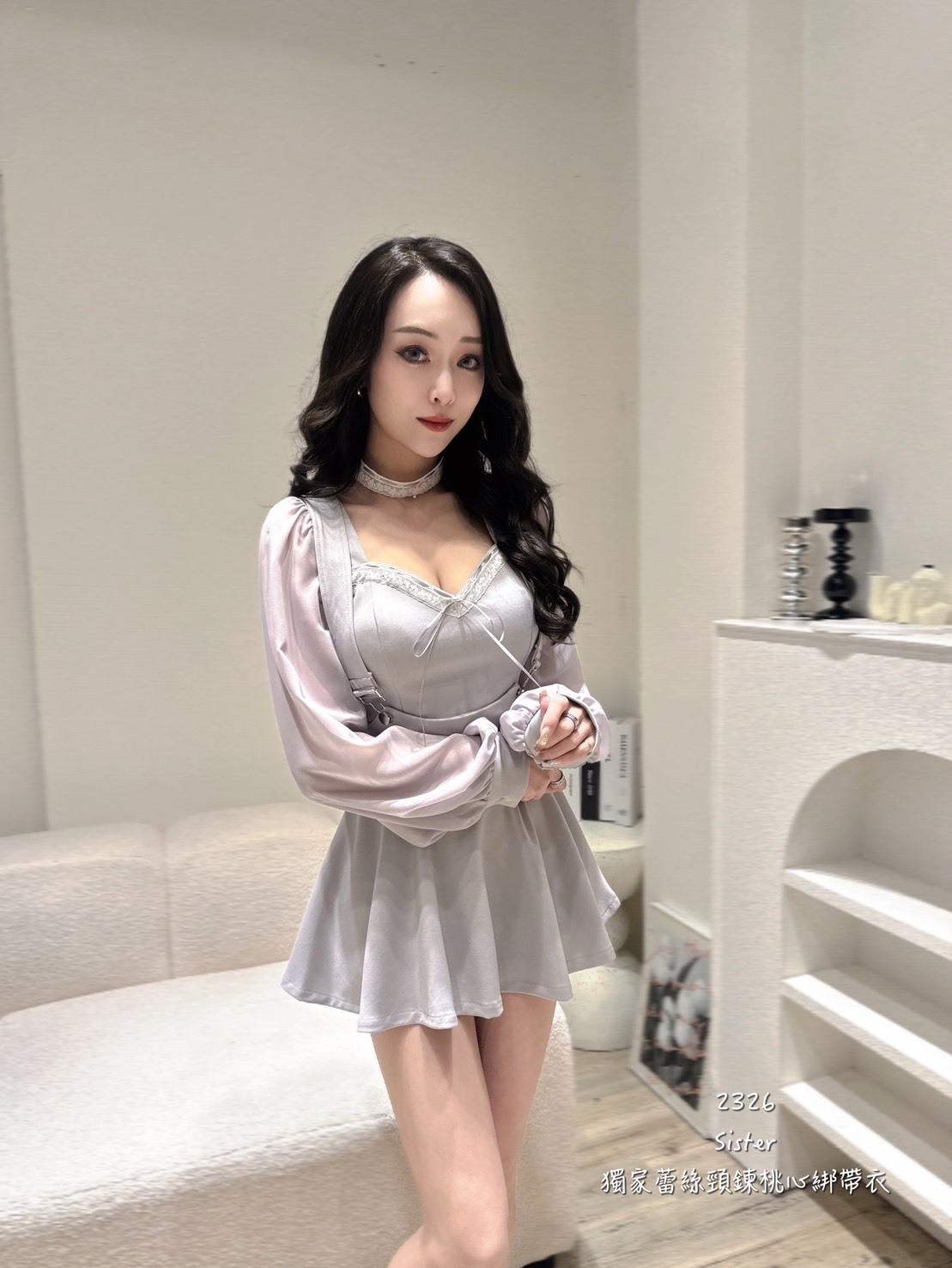 2326𝑺𝑰𝑺𝑻𝑬𝑹獨家蕾絲頸鍊桃心綁衣 (4)