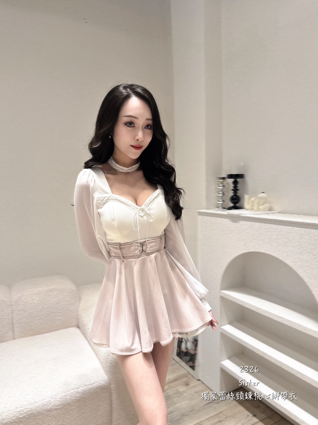 2326𝑺𝑰𝑺𝑻𝑬𝑹獨家蕾絲頸鍊桃心綁衣 (5)