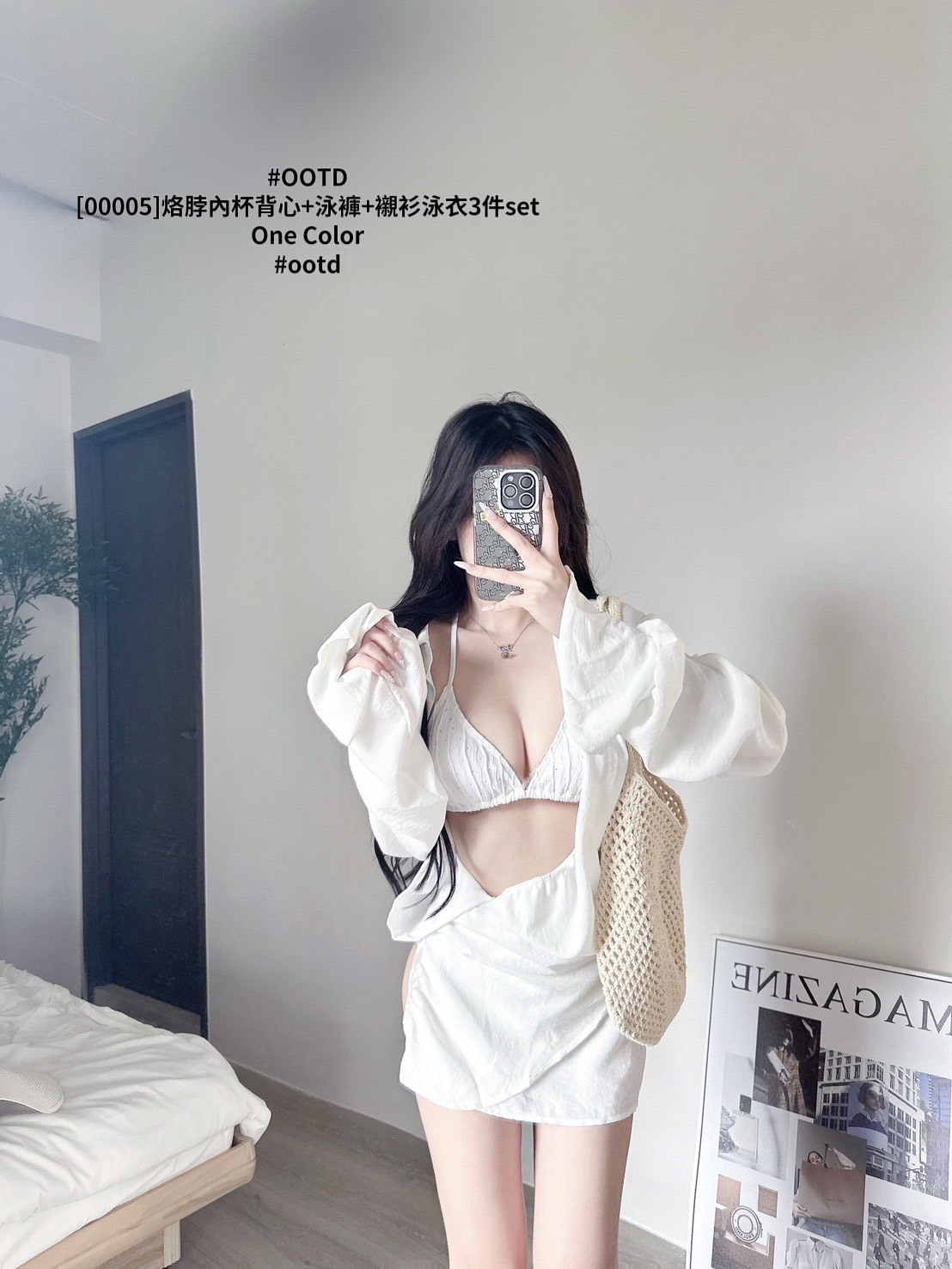 [00005]烙脖內杯背心+泳褲+襯衫泳衣3件set (3)