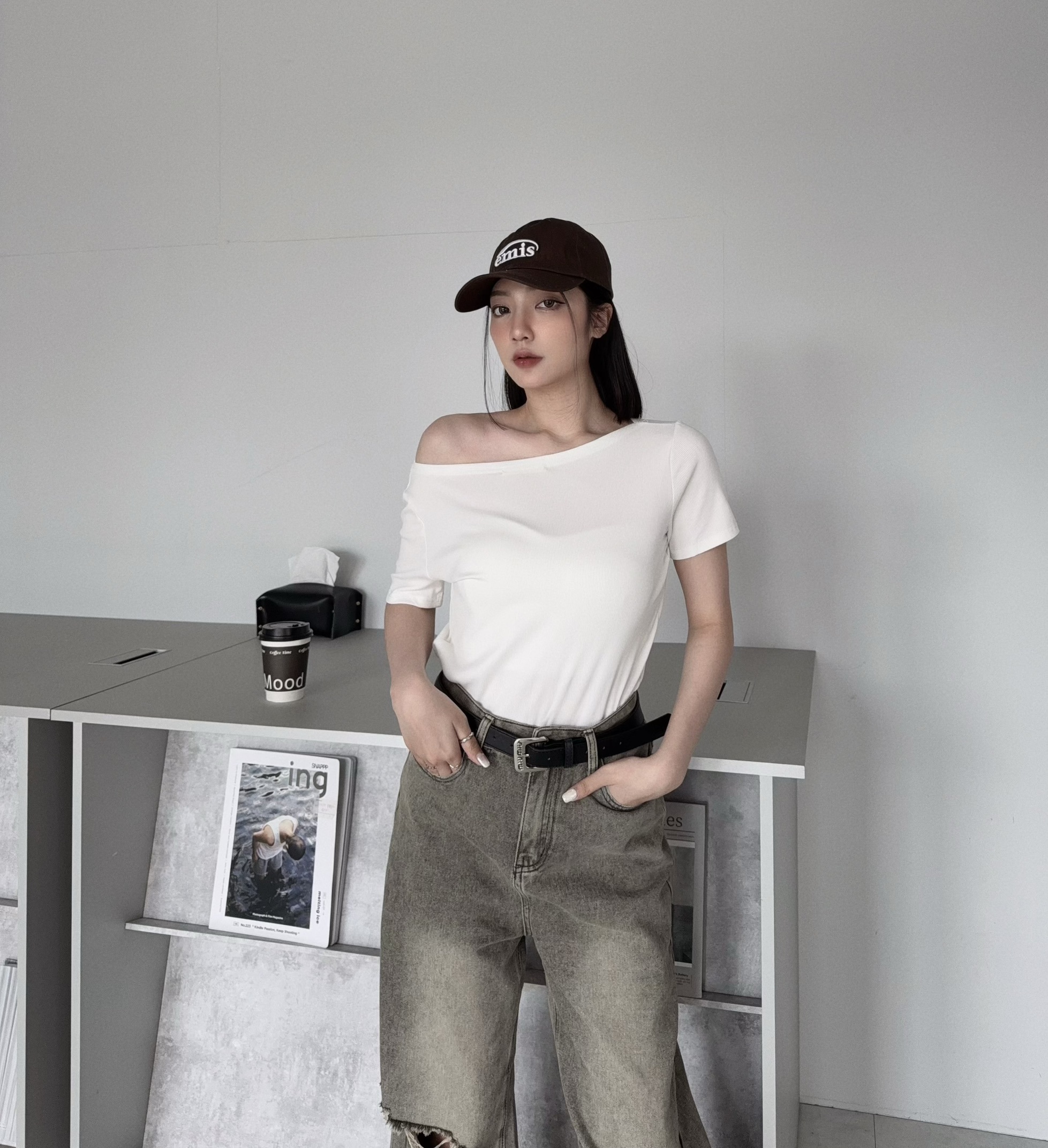 6253『選品』基本款百搭純色短袖上衣 (2)