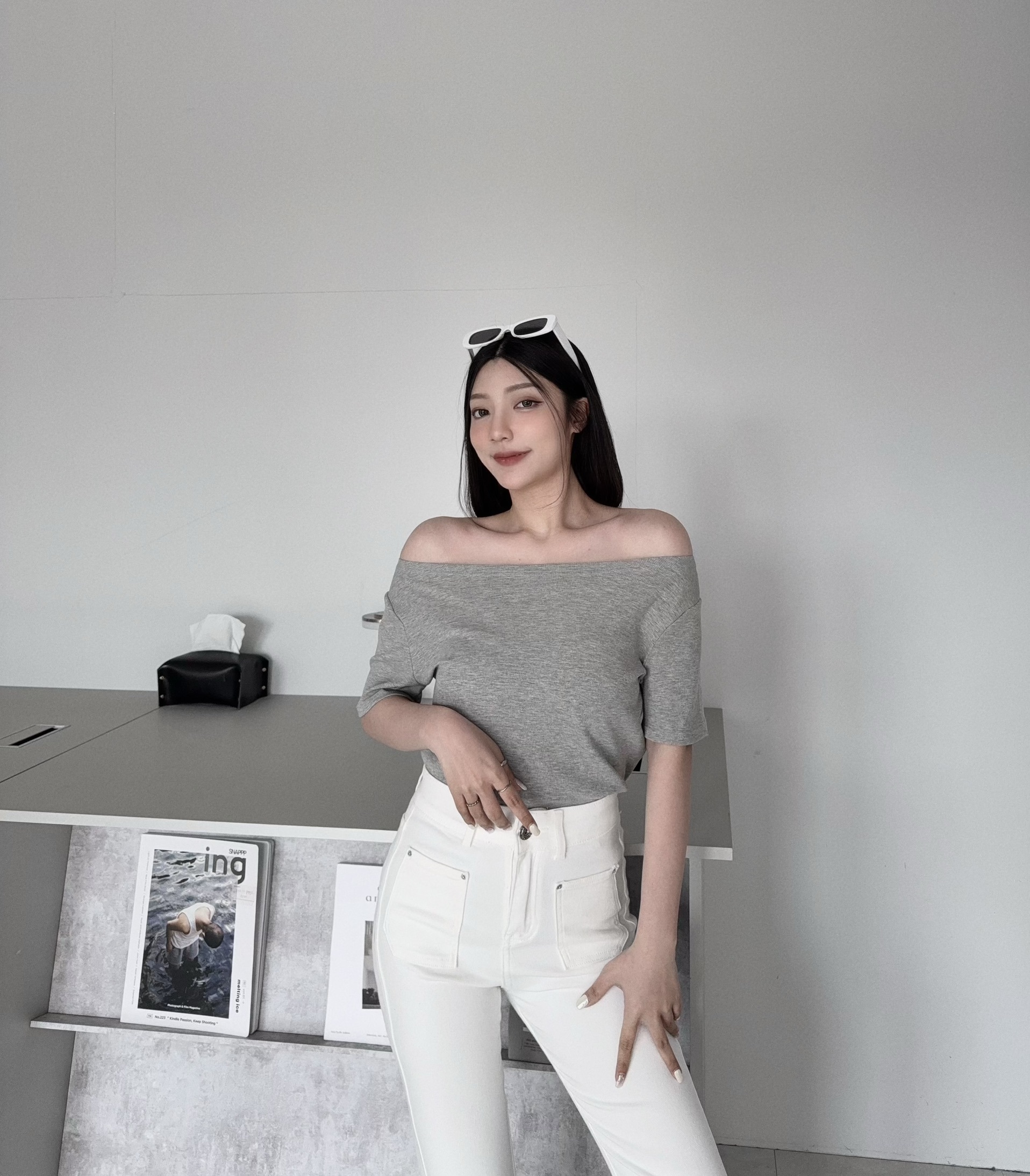 6253『選品』基本款百搭純色短袖上衣 (3)