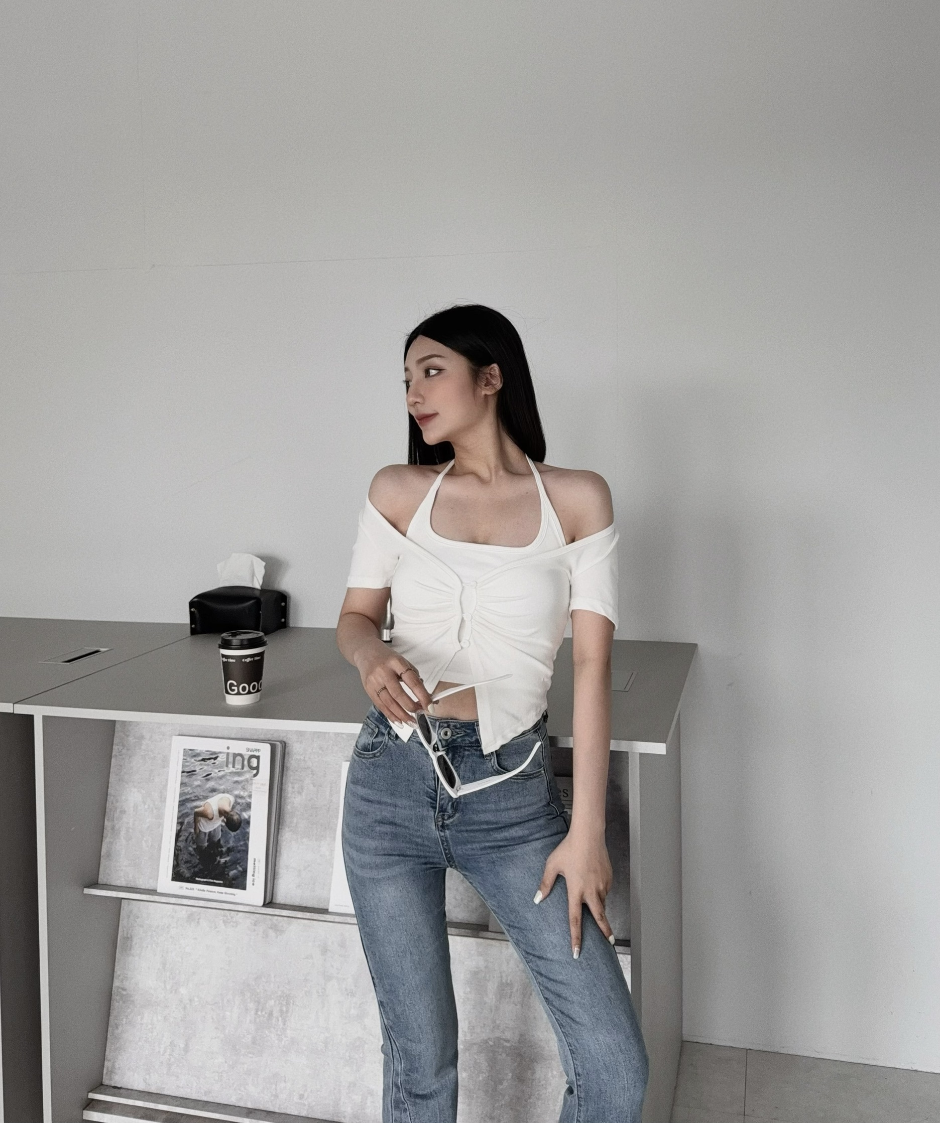 2129『選品』純欲掛脖真兩件短袖上衣 (4)