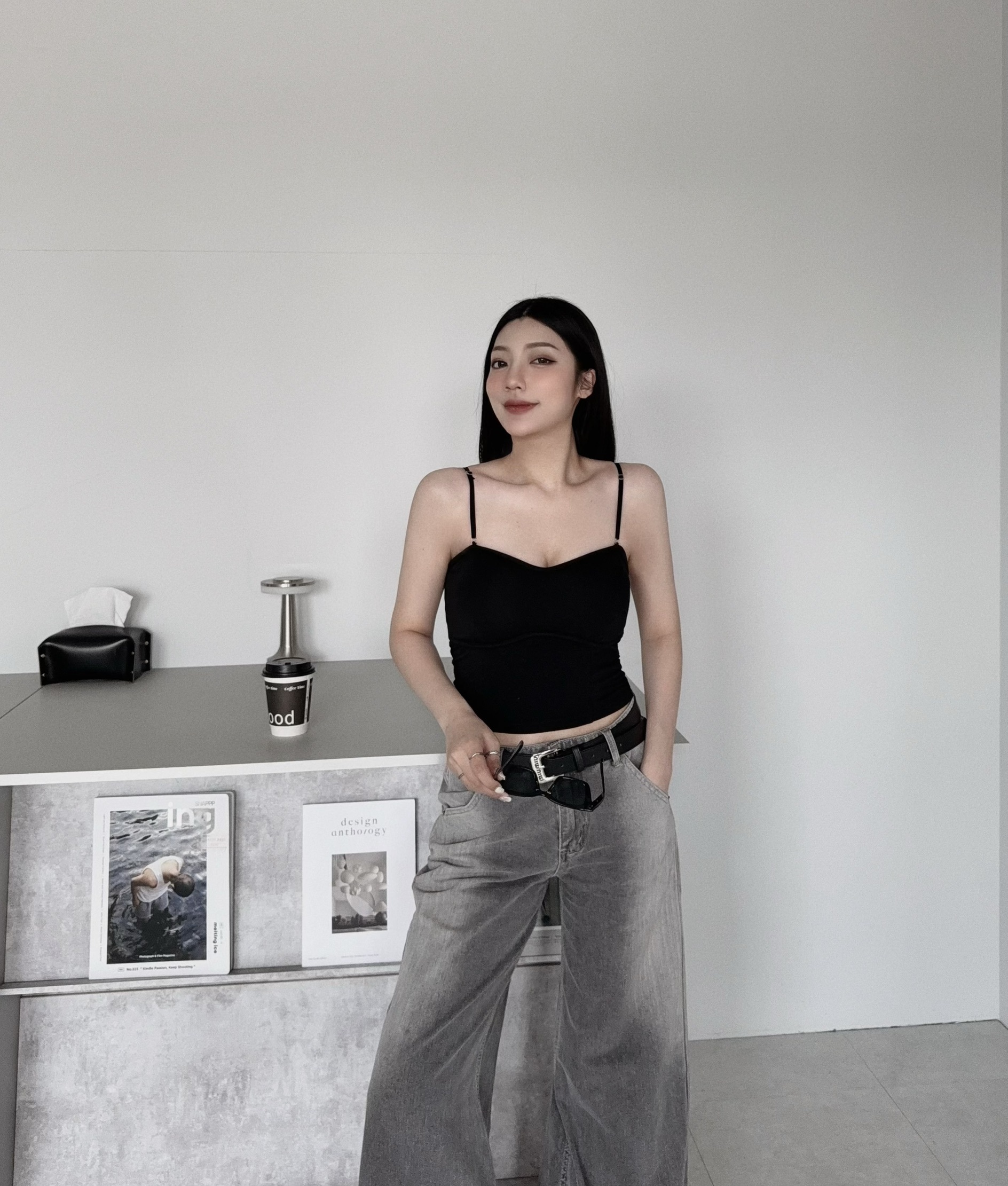 0085『訂製款』舒適百搭細肩桃心領長版背心